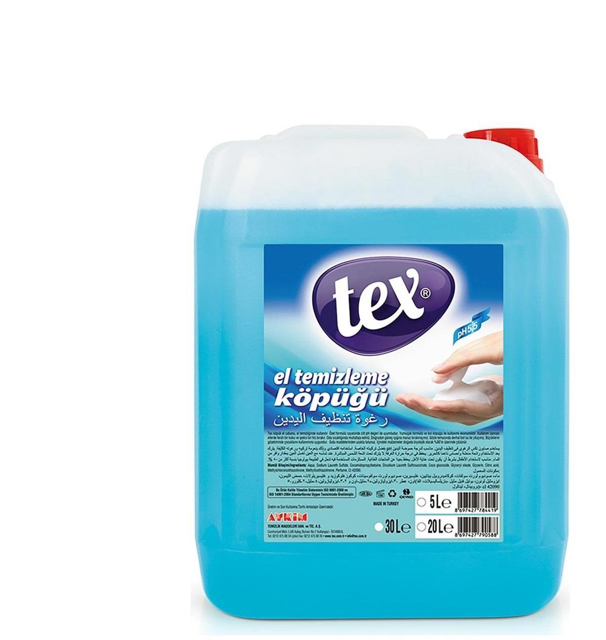 Tex Nemlendiricili Köpük Sıvı Sabun 5 kg Tekli