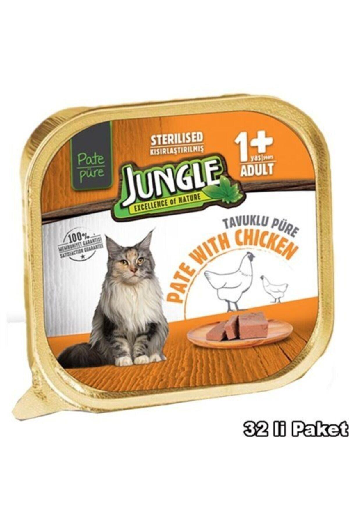 Jungle Excellence Of Nature Kısırlaştırılmış Tavuklu Ezme Yaş Kedi Maması 32x100 gr