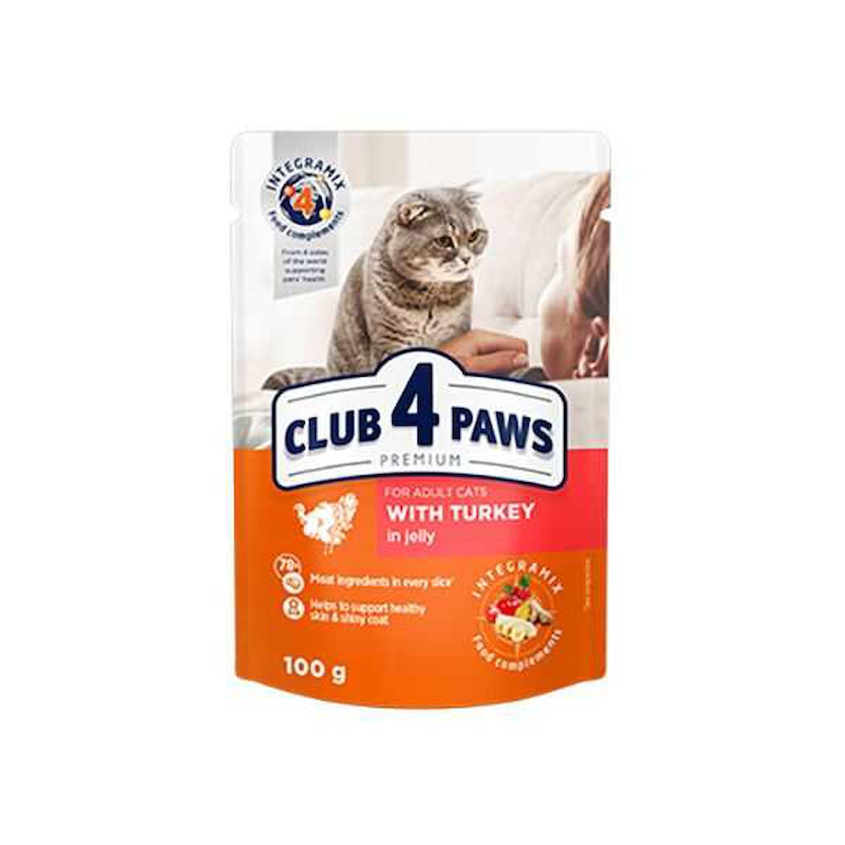 Club4Paws Premium Hindi Etli Yetişkin Yaş Kedi Maması 100 gr