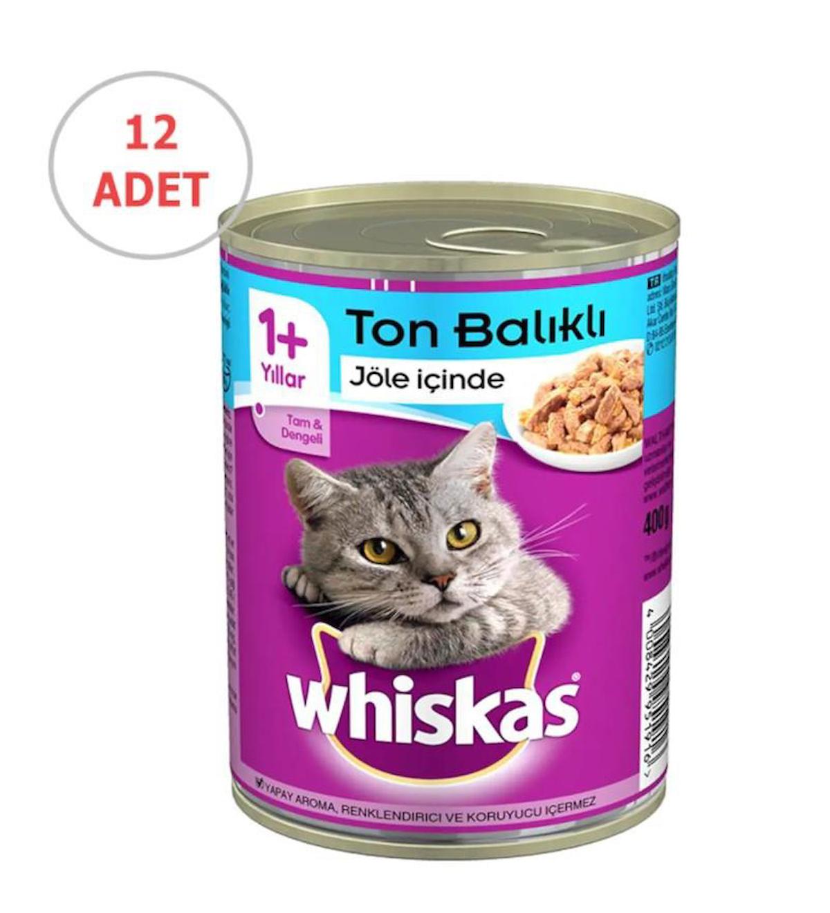 Whiskas Tam ve Dengeli Ton Balıklı Soslu Yetişkin Yaş Kedi Maması 12x400 gr