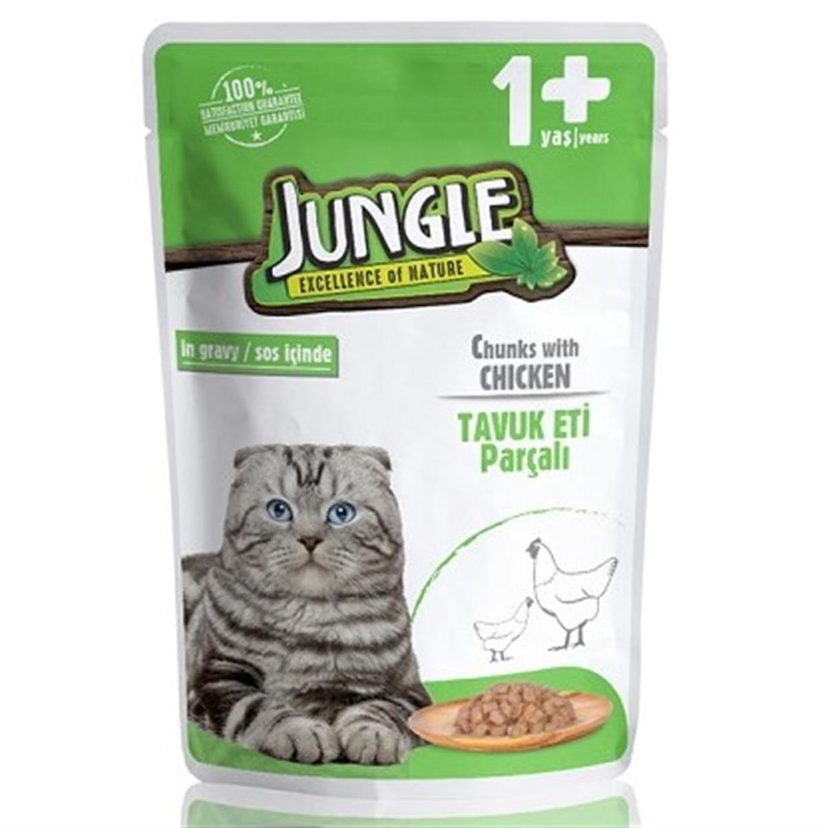 Jungle Excellence Of Nature Tavuklu Yetişkin Yaş Kedi Maması 12x100 gr