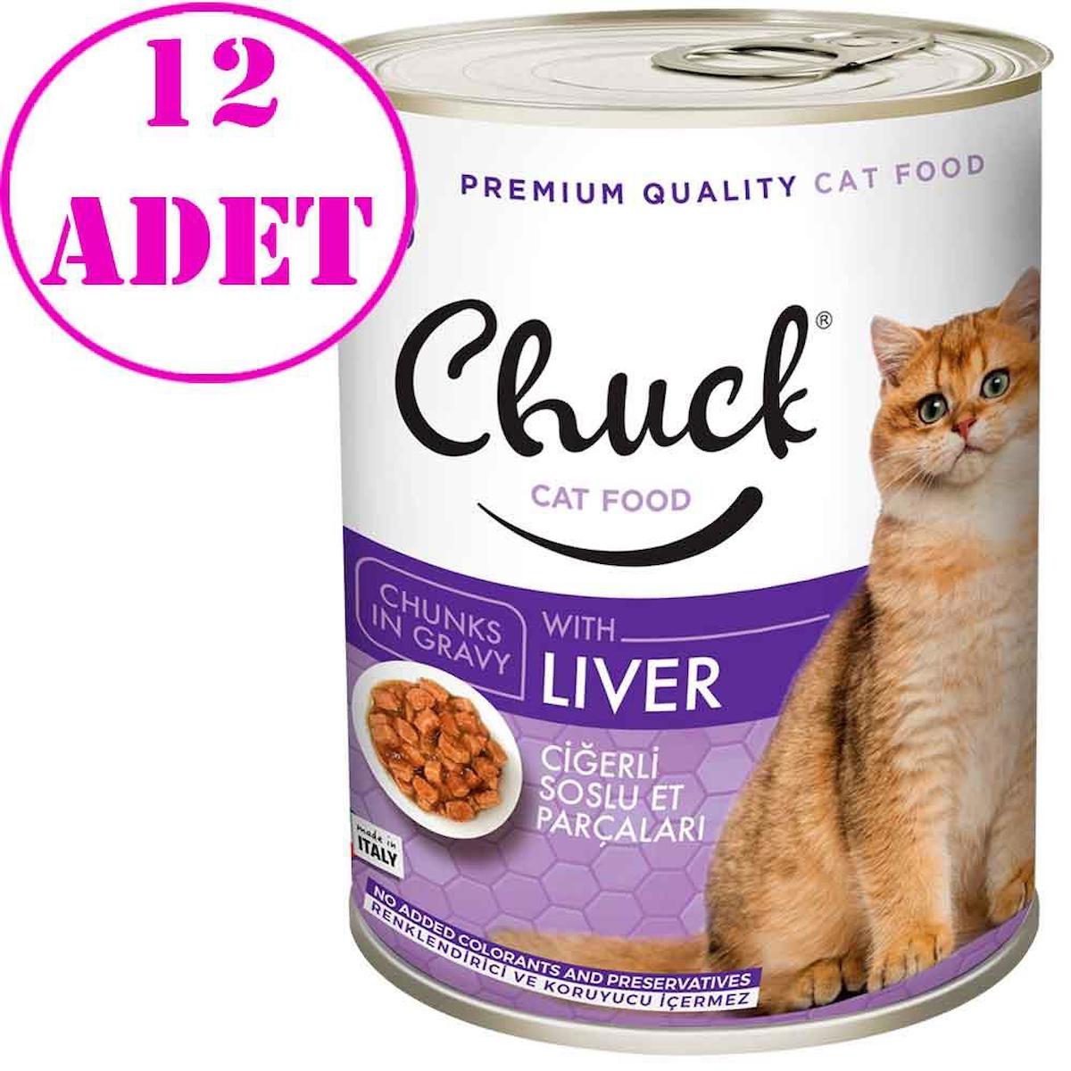 Chuck Chunks In Gravy Ciğerli Yetişkin Yaş Kedi Maması 12x415 gr