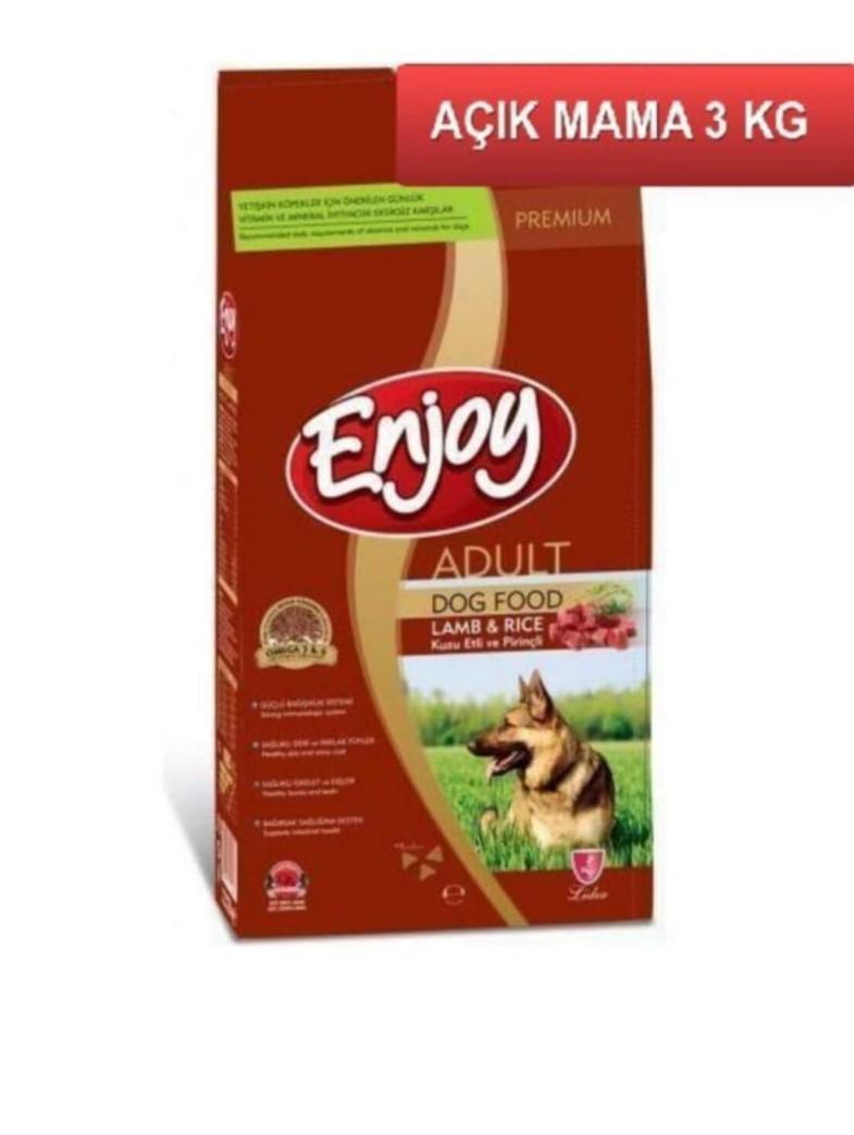 Enjoy Premium Kuzu Etli ve Pirinçli Tüm Irklar Yetişkin Kuru Köpek Maması 3 kg