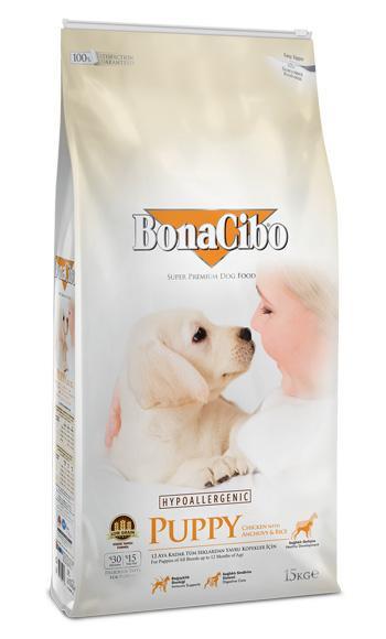 Bonacibo Super Premium Balıklı ve Tavuklu Tüm Irklar Yavru Kuru Köpek Maması 15 kg