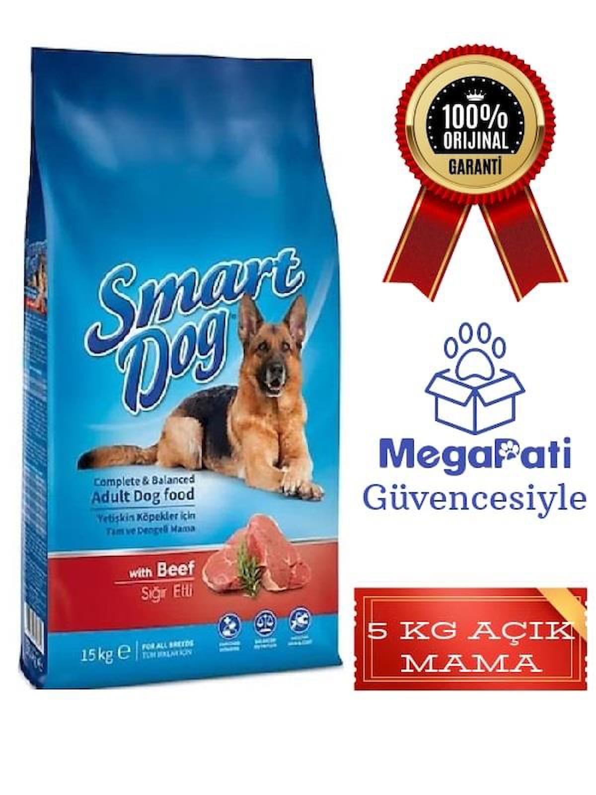 Smart Dog Biftekli ve Pirinçli Tüm Irklar Yetişkin Kuru Köpek Maması 5 kg