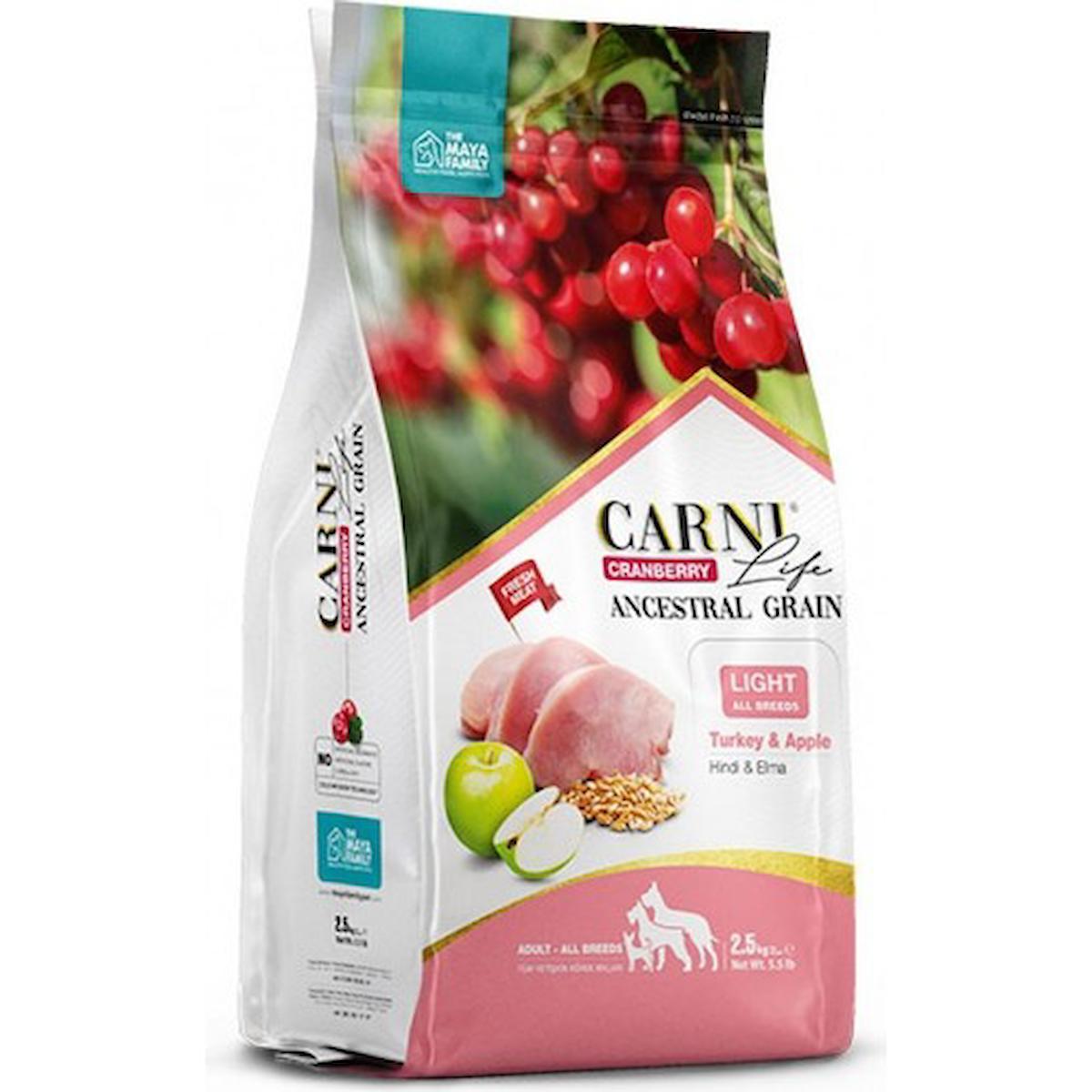 Carni Life Cranberry Elmalı ve Hindili Tüm Irklar Yetişkin Kuru Köpek Maması 12 kg