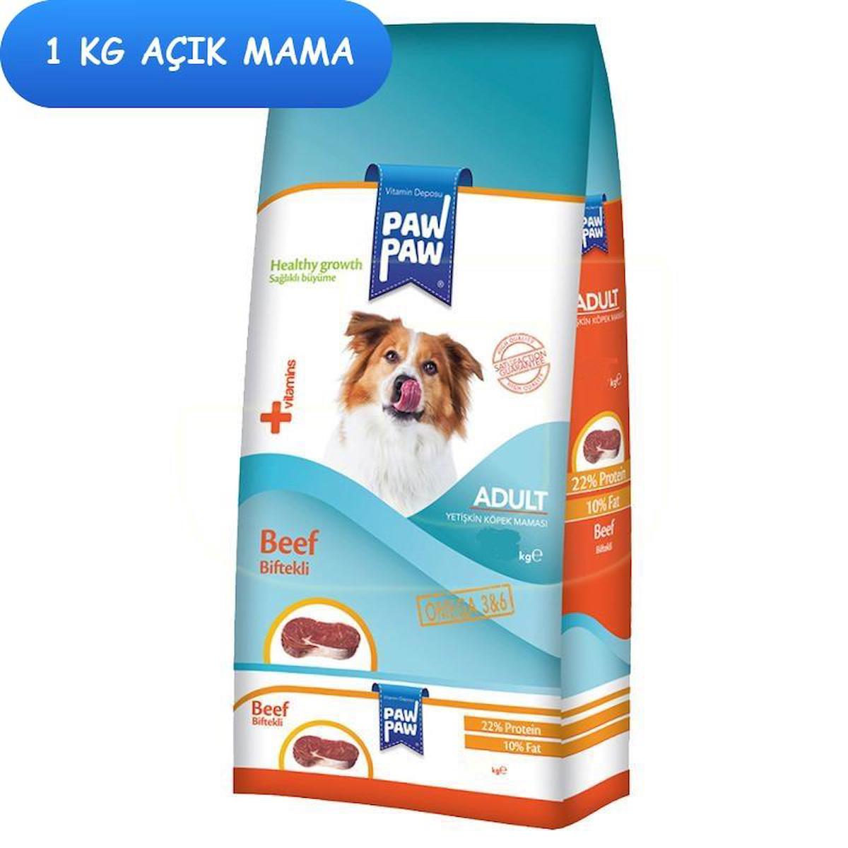 Paw Paw Healthy Growth Biftekli Tüm Irklar Yetişkin Kuru Köpek Maması 1 kg