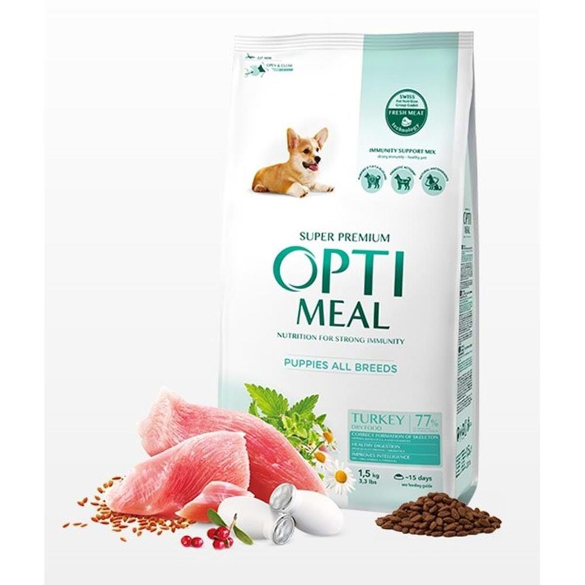 Optimeal Super Premium Hindili Tüm Irklar Yavru Kuru Köpek Maması 1.5 kg