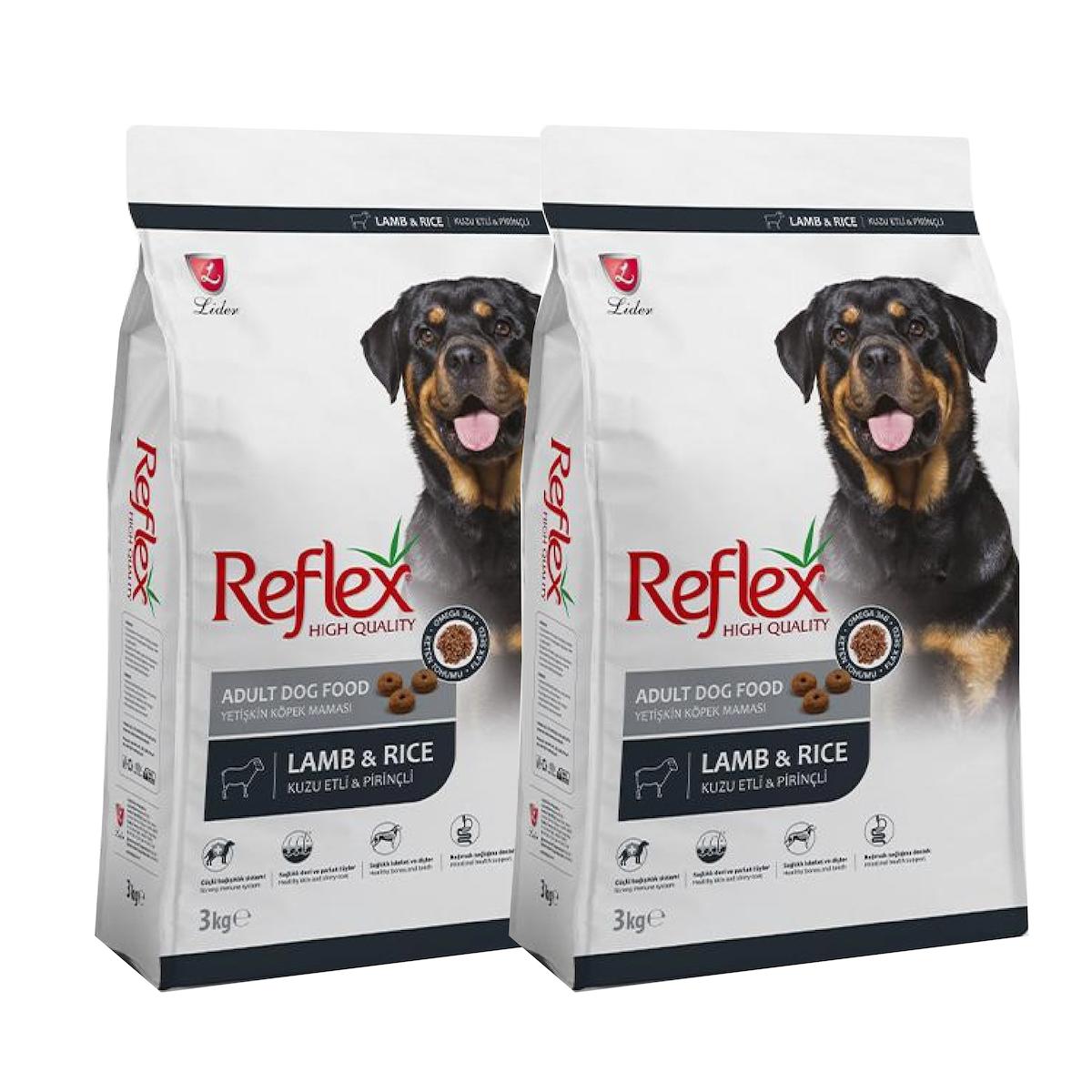 Reflex High Quality Kuzu Etli ve Pirinçli Tüm Irklar Yetişkin Kuru Köpek Maması 2x3 kg