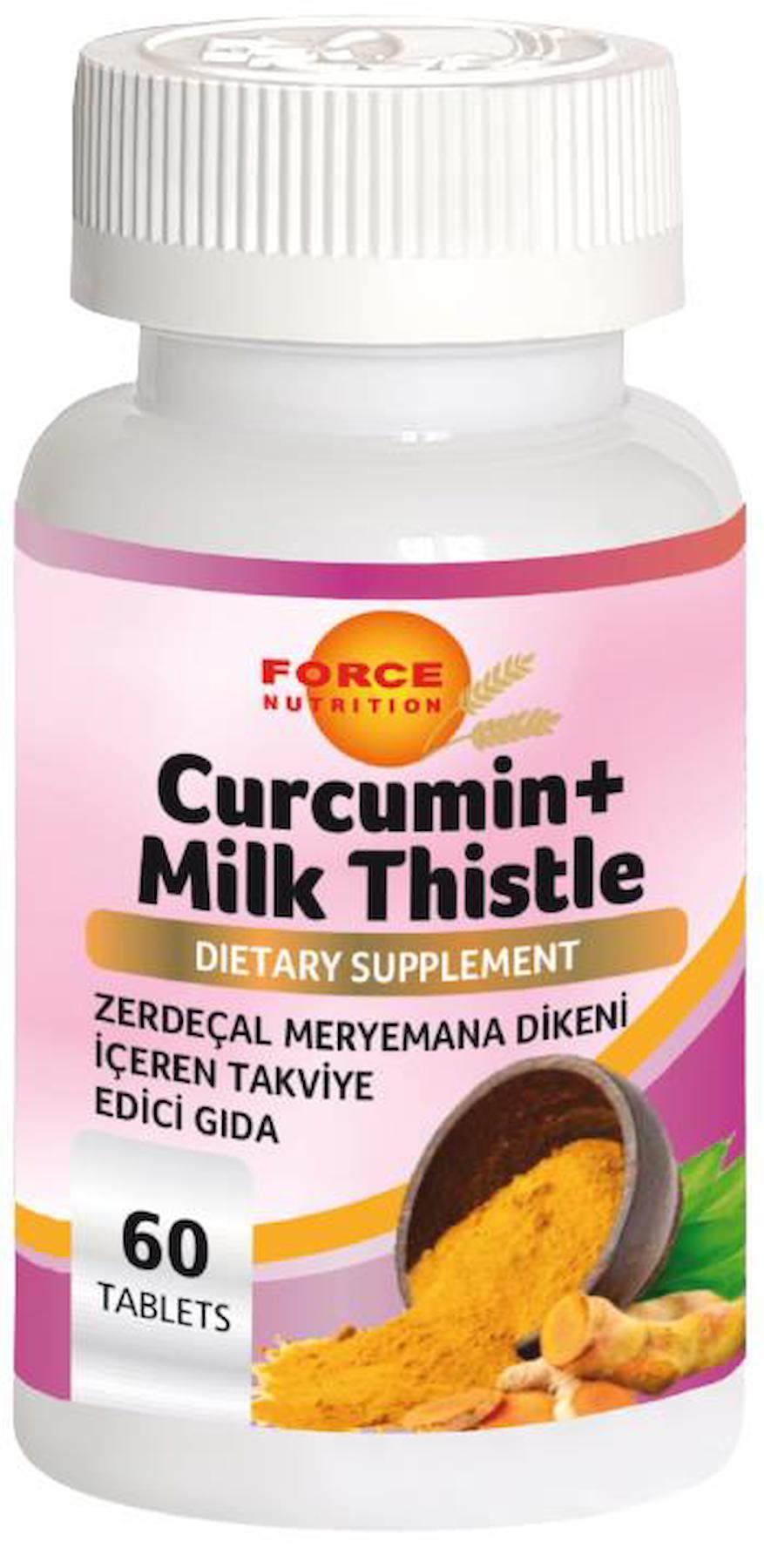 Force Nutrition Kurkumin Zerdeçal Meryemana Dikeni Aromasız Unisex Vitamin 60 Tablet