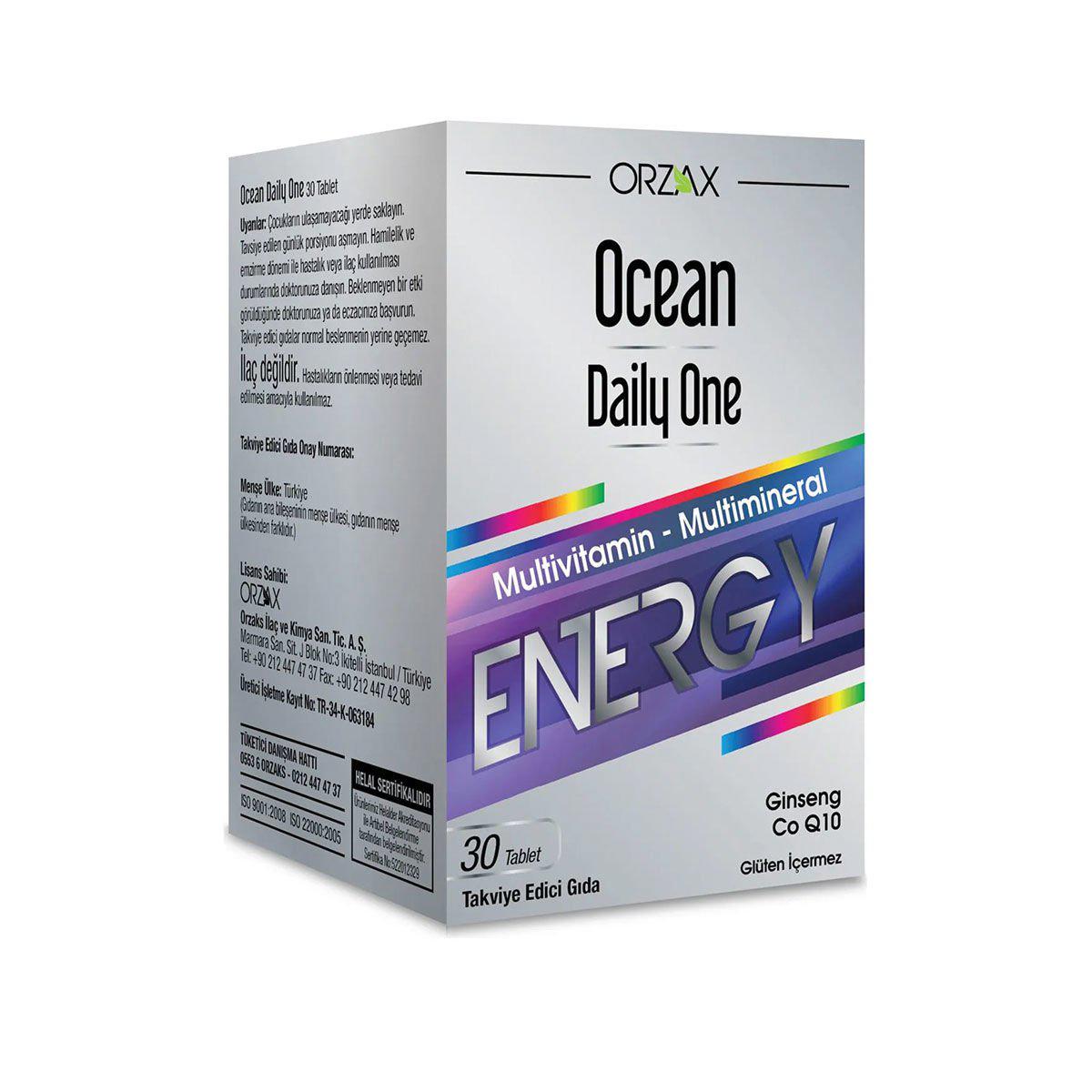 Ocean Daily One Energy Aromasız Unisex Vitamin 30 Tablet