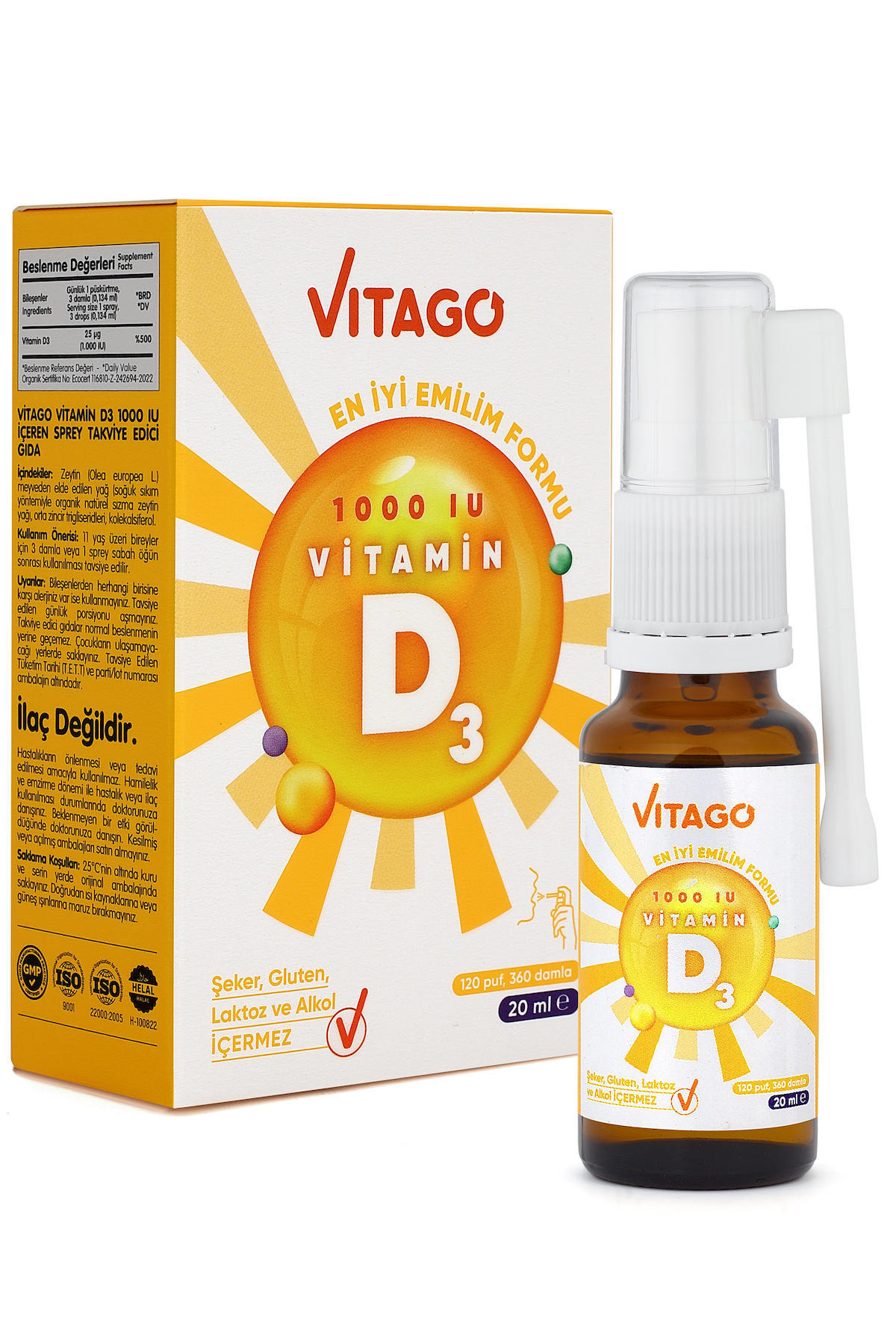 Vitago Vitamin D3 Aromalı Unisex 20 ml