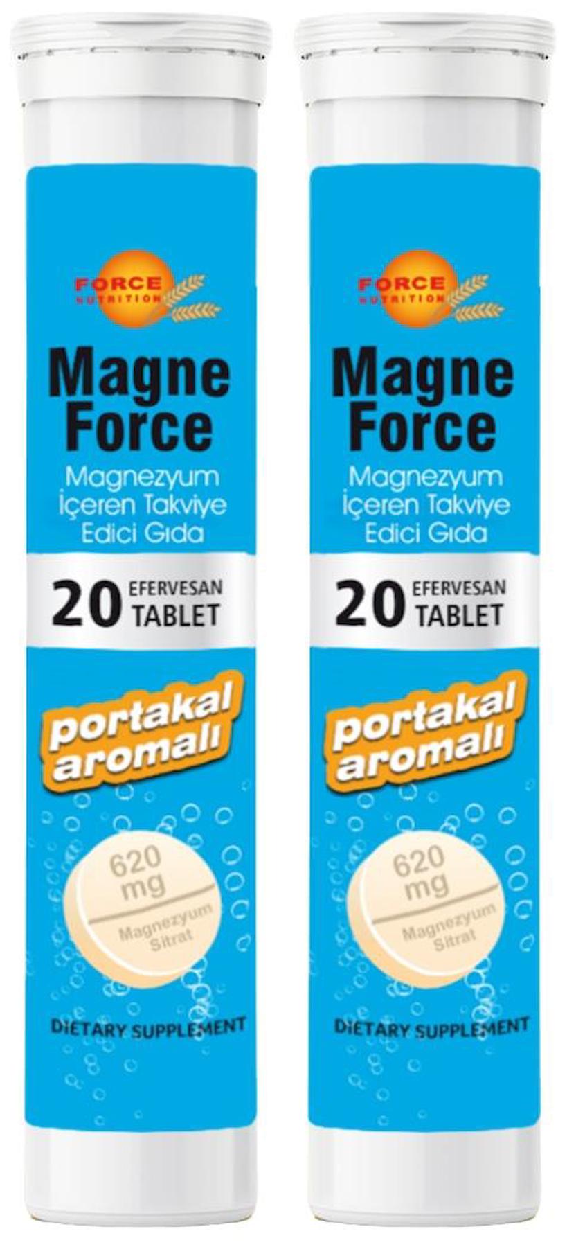 Force Nutrition Magne Force Magnezyum Sitrat Aromalı Unisex Vitamin 2x20 Tablet