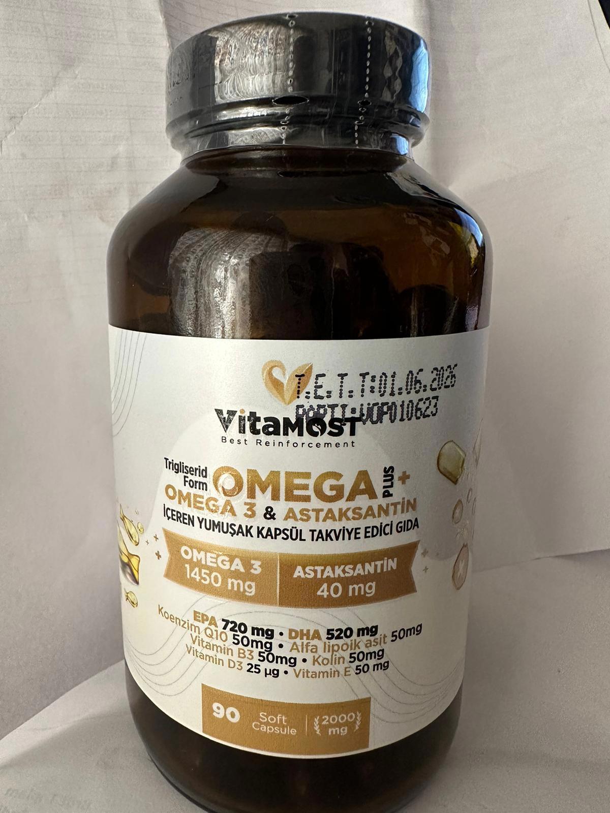 Vitamost Omega Plus Aromasız Unisex Vitamin 90 Kapsül