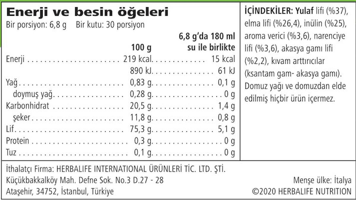 Herbalife Multi-Fiber Aromalı Unisex Vitamin 204 gr