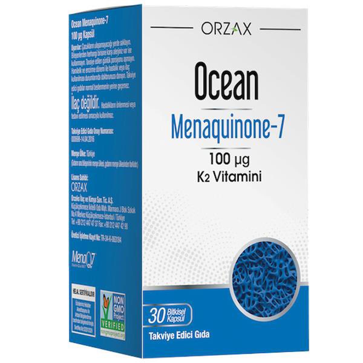 Ocean Orzax Mk-7 Aromasız Unisex Vitamin 30 Kapsül
