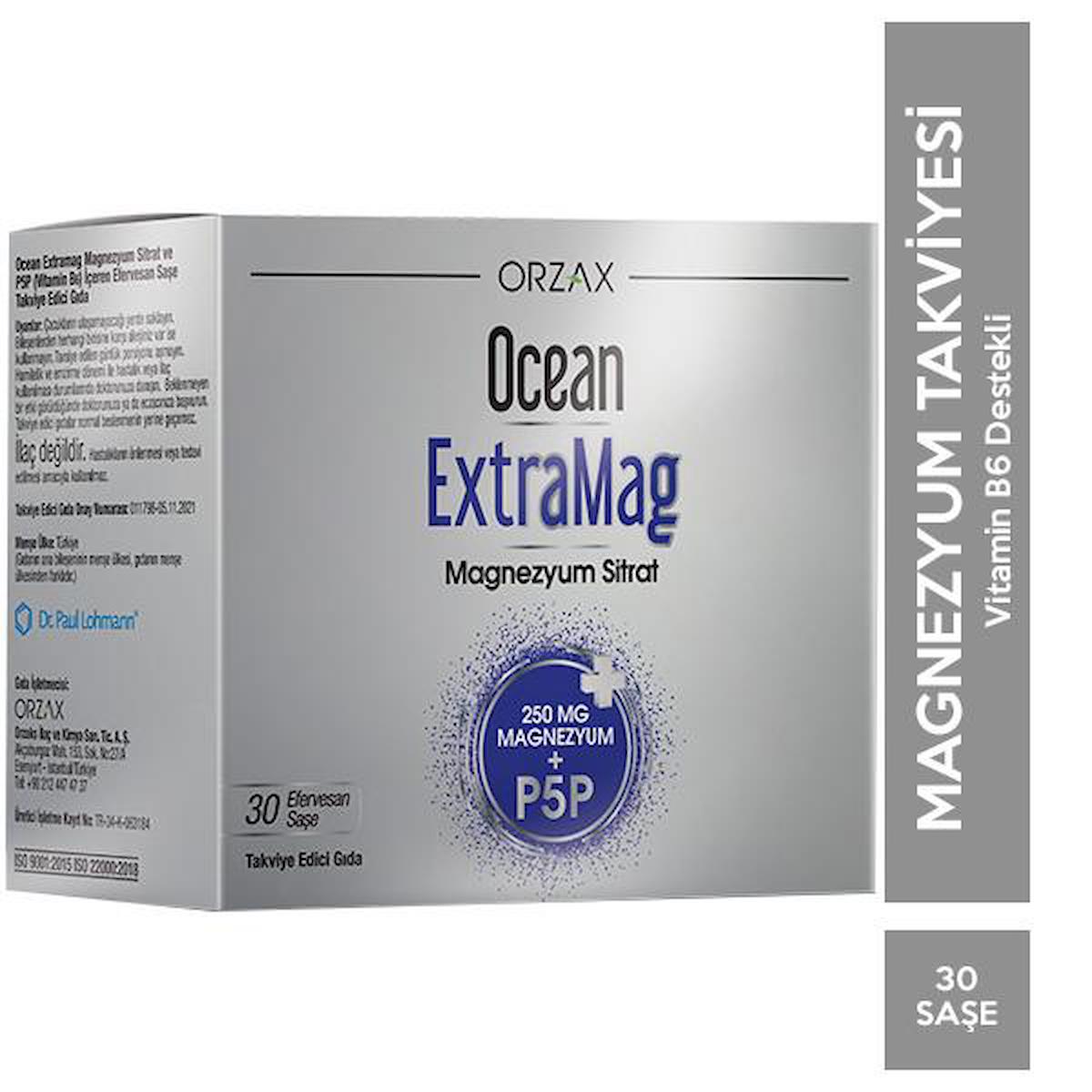 Ocean Orzax Magnezyum Aromasız Unisex Vitamin 30 Şase