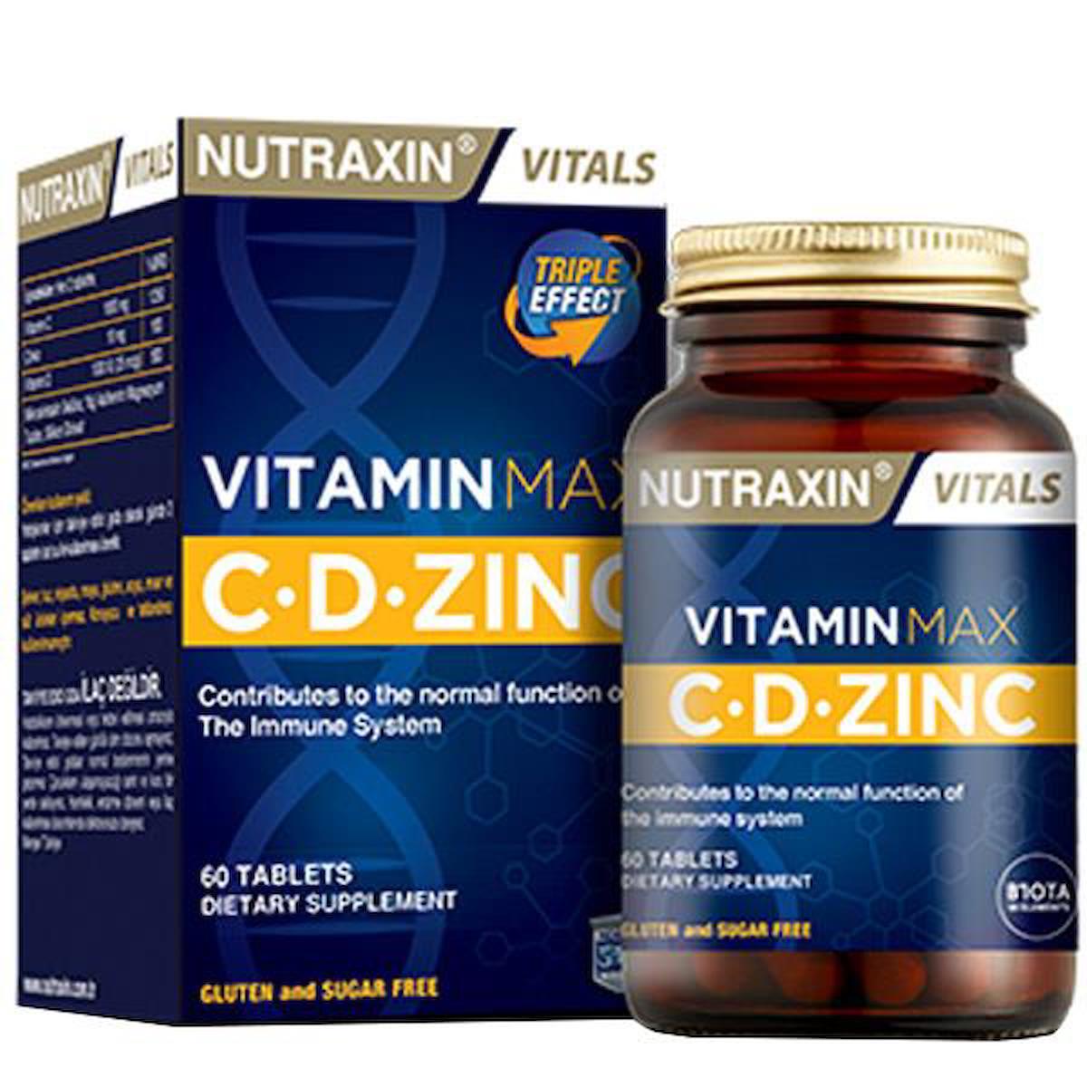 Nutraxin Çinko Aromasız Unisex Vitamin 60 Tablet