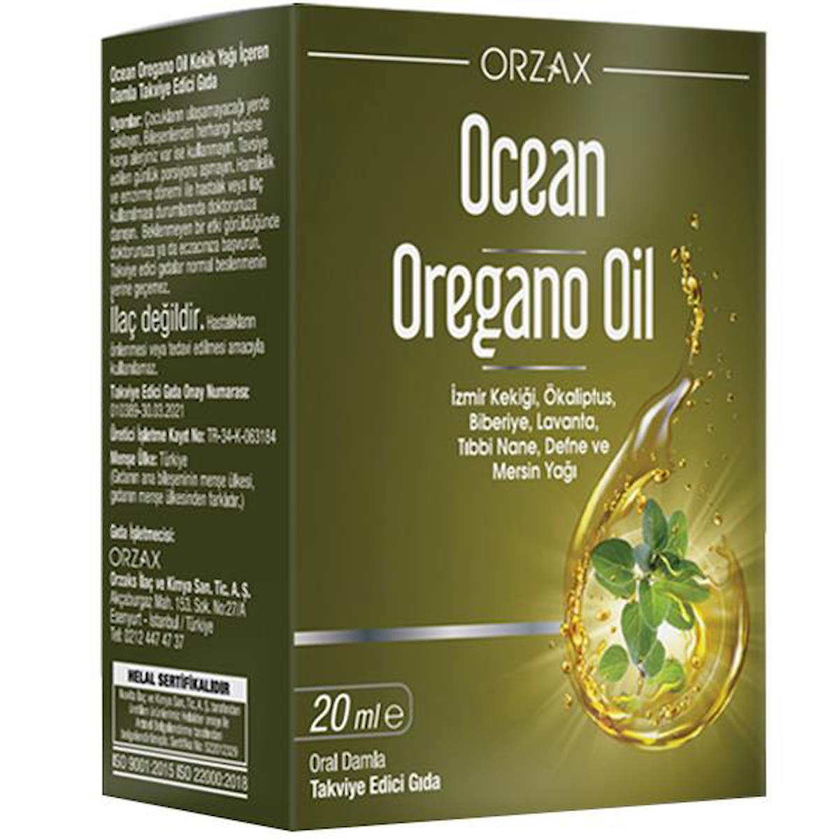 Ocean Orzax Oregano Oil Aromasız Unisex Vitamin 20 ml