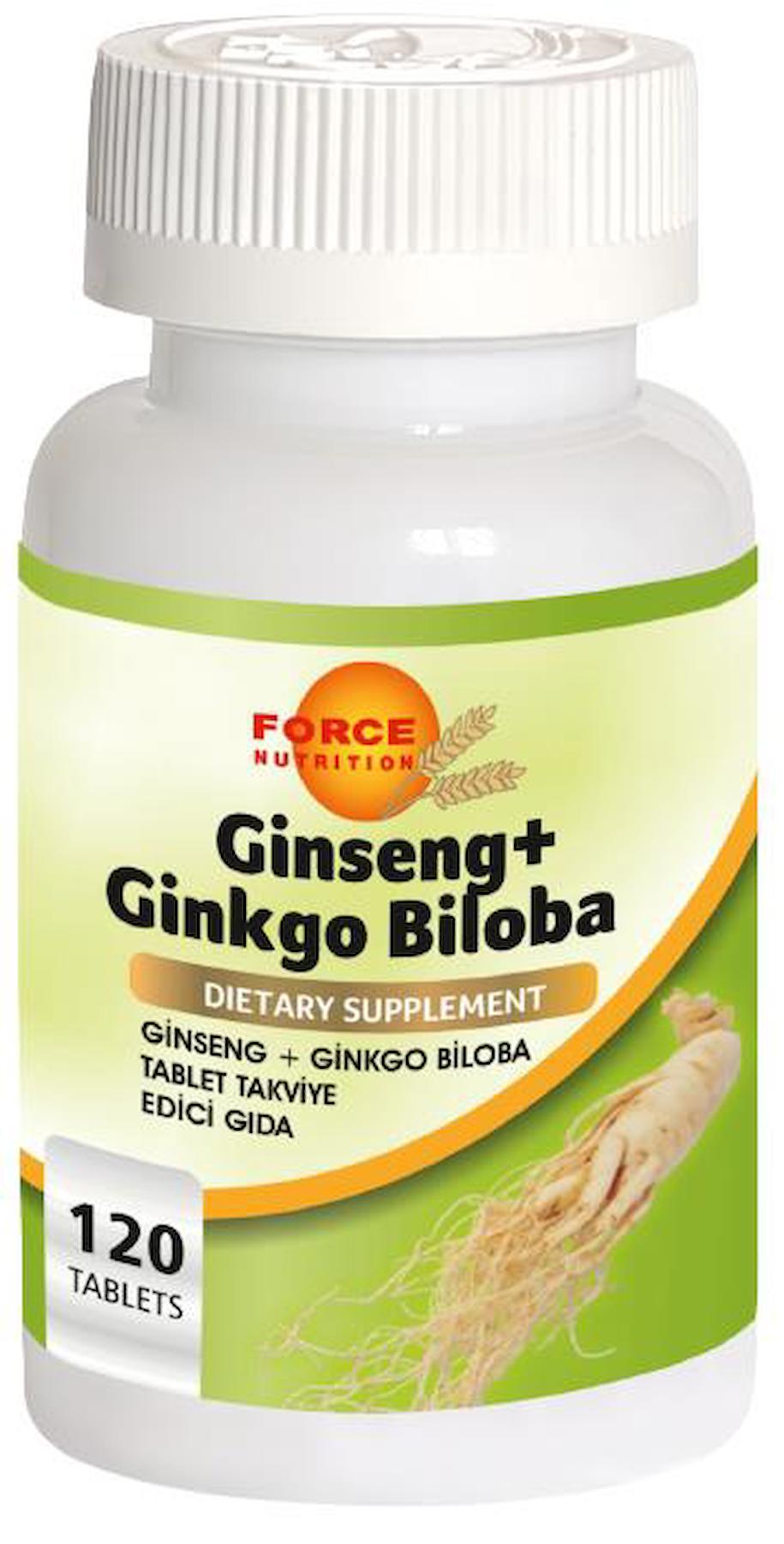 Force Nutrition Ginseng Ginkgo Biloba Aromasız Unisex Vitamin 120 Tablet
