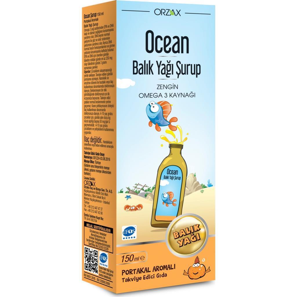 Ocean Omega 3 Aromalı Çocuk Vitamin 150 ml