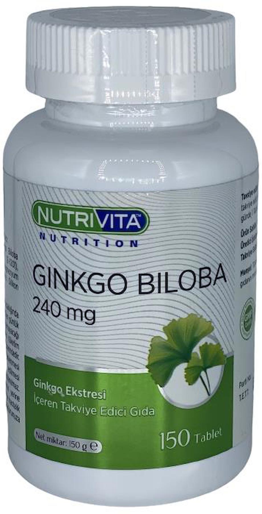 Nutrivita Nutrition Ginkgo Aromasız Unisex Vitamin 150 Tablet