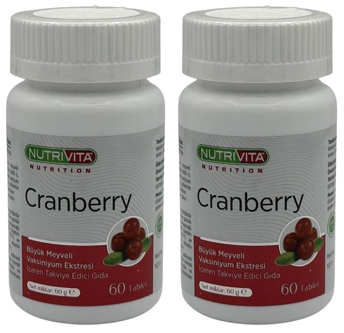Nutrivita Nutrition Cranberry Aromasız Unisex Vitamin 2x60 Tablet
