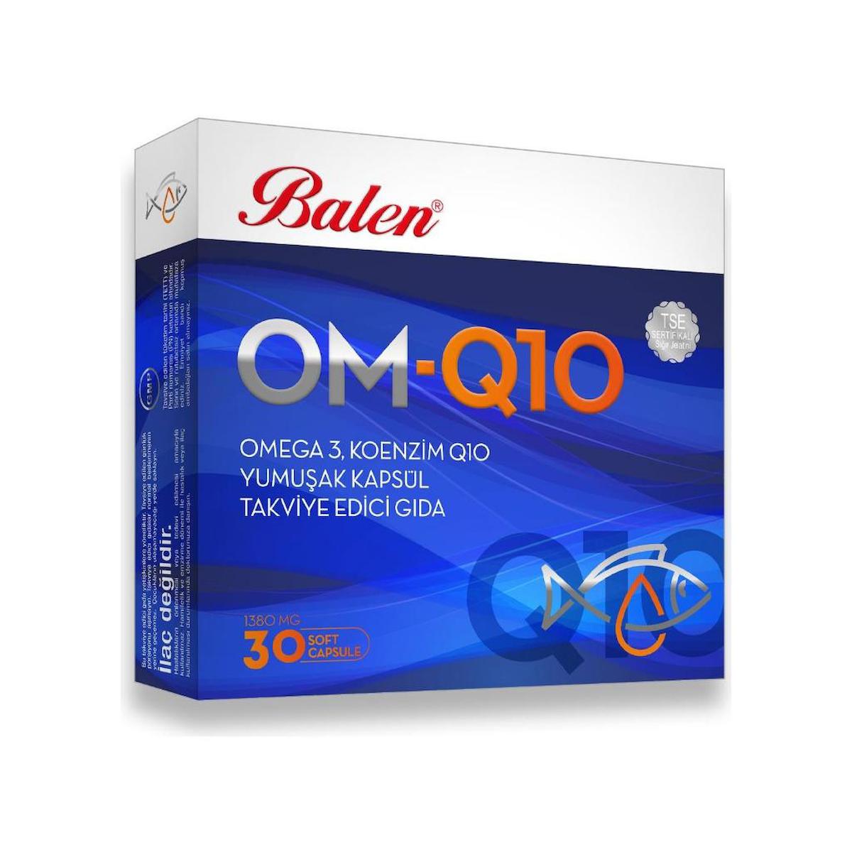 Balen Om-Q10 Omega 3 Sade Unisex Vitamin 30 Kapsül