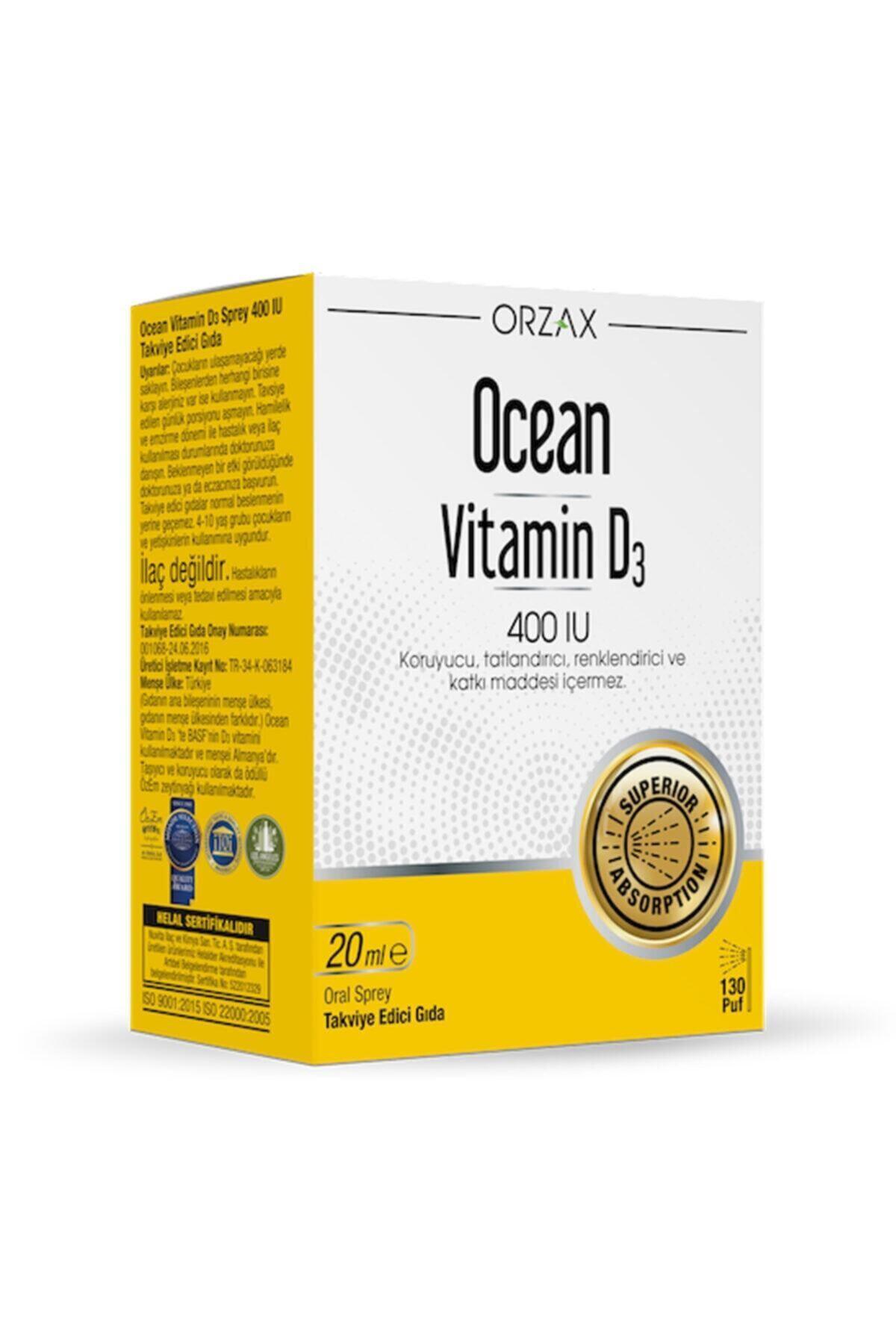 Ocean Orzax Vitamin D3 Aromasız Çocuk 20 ml