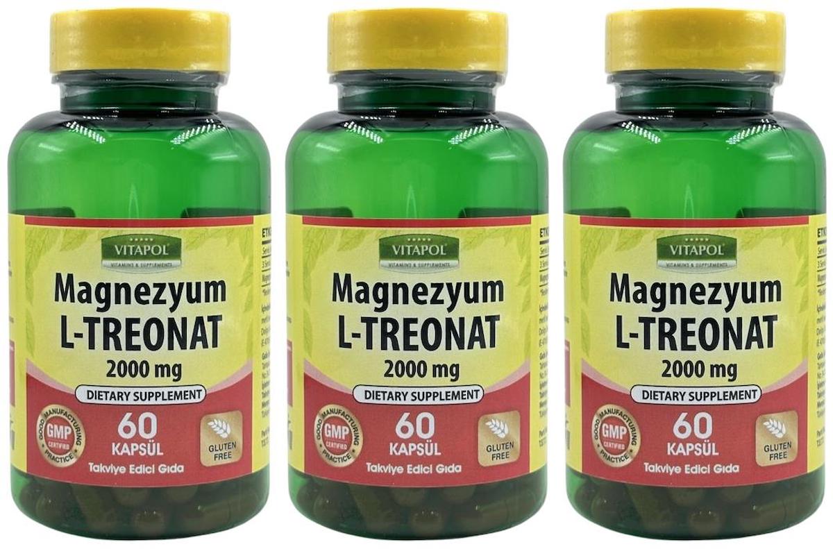 Vitapol Magnezyum L-Treonat Aromasız Unisex Vitamin 3x60 Kapsül