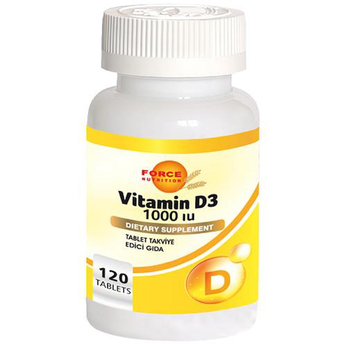 Force Nutrition Vitamin D Aromasız Unisex 120 Tablet
