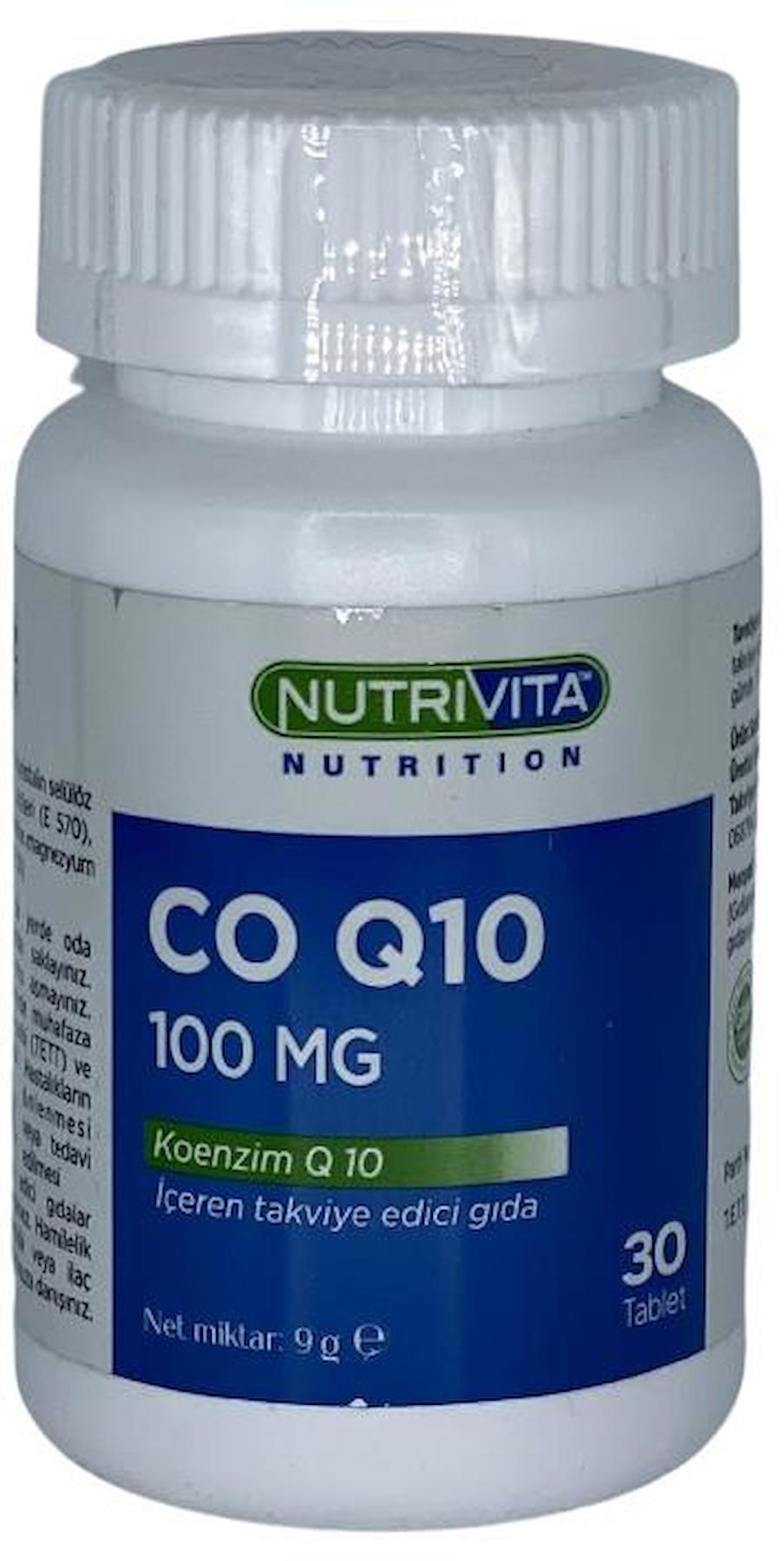 Nutrivita Nutrition Coenzyme Q10 Aromasız Unisex Vitamin 30 Tablet