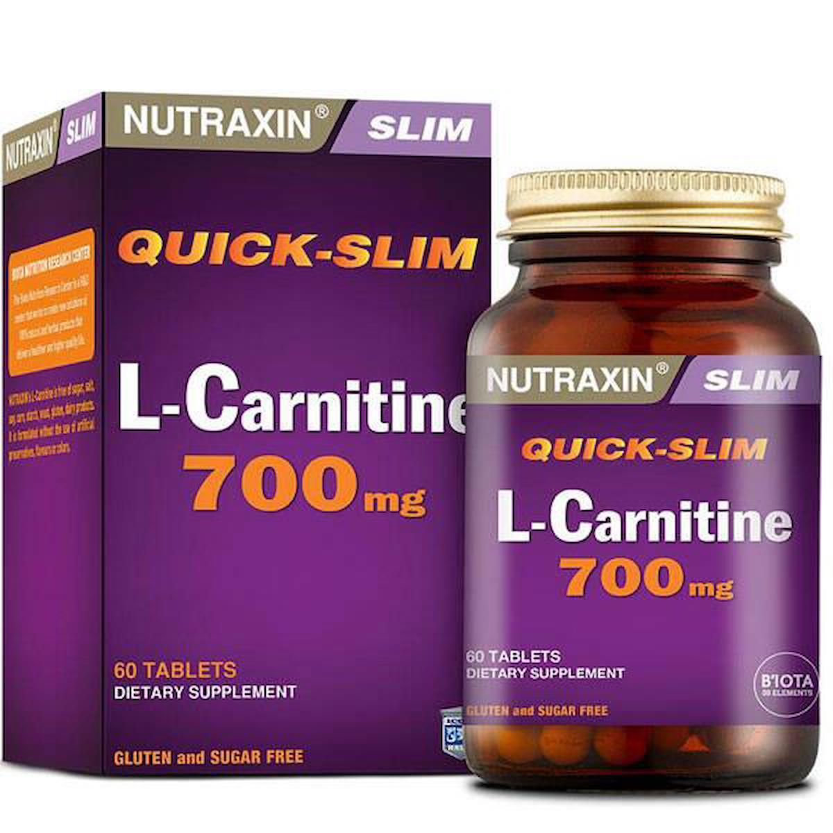 Nutraxin L Carnitine Aromasız Unisex Vitamin 60 Tablet