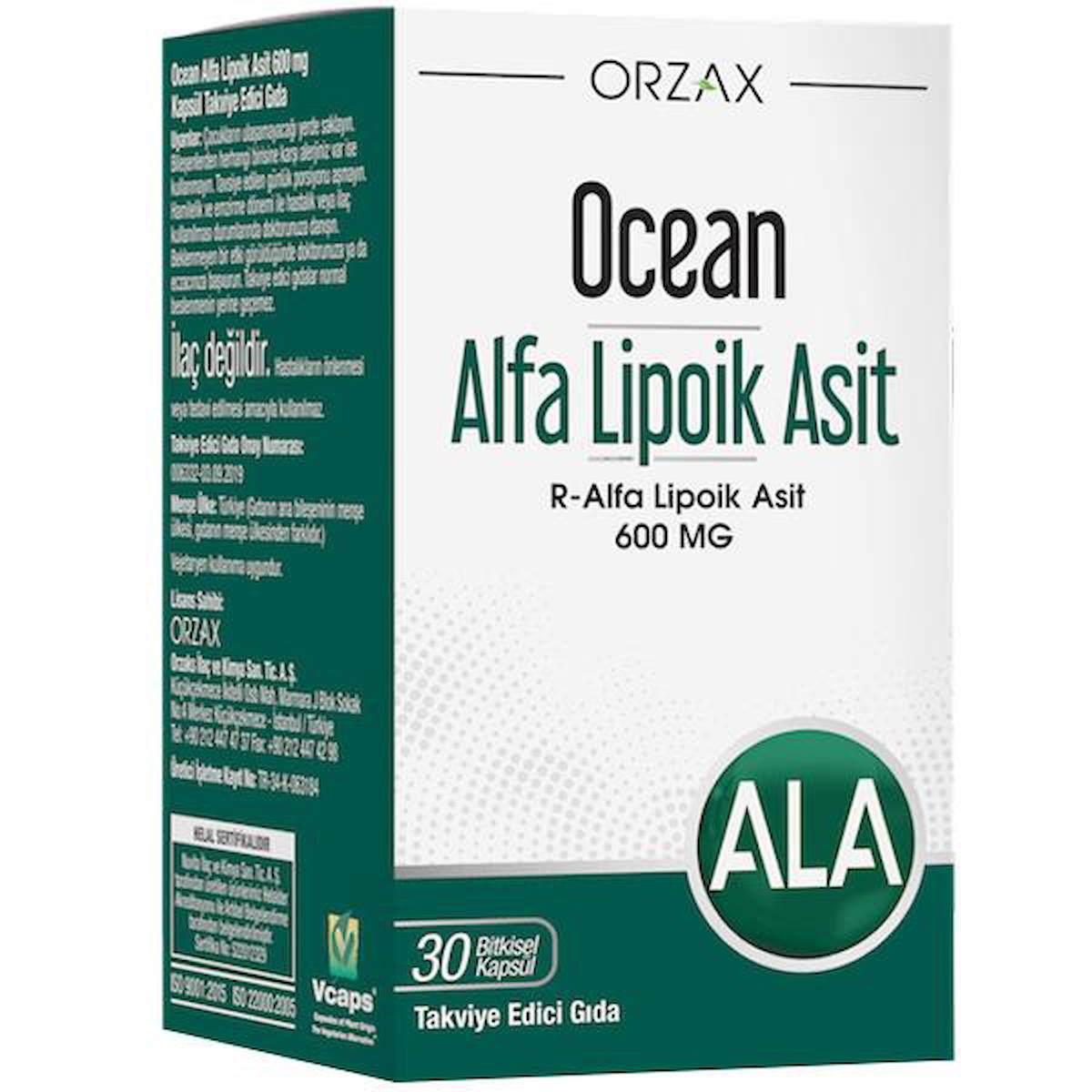 Ocean Orzax Alfa Lipoik Asit Sade Unisex Vitamin 50 Tablet