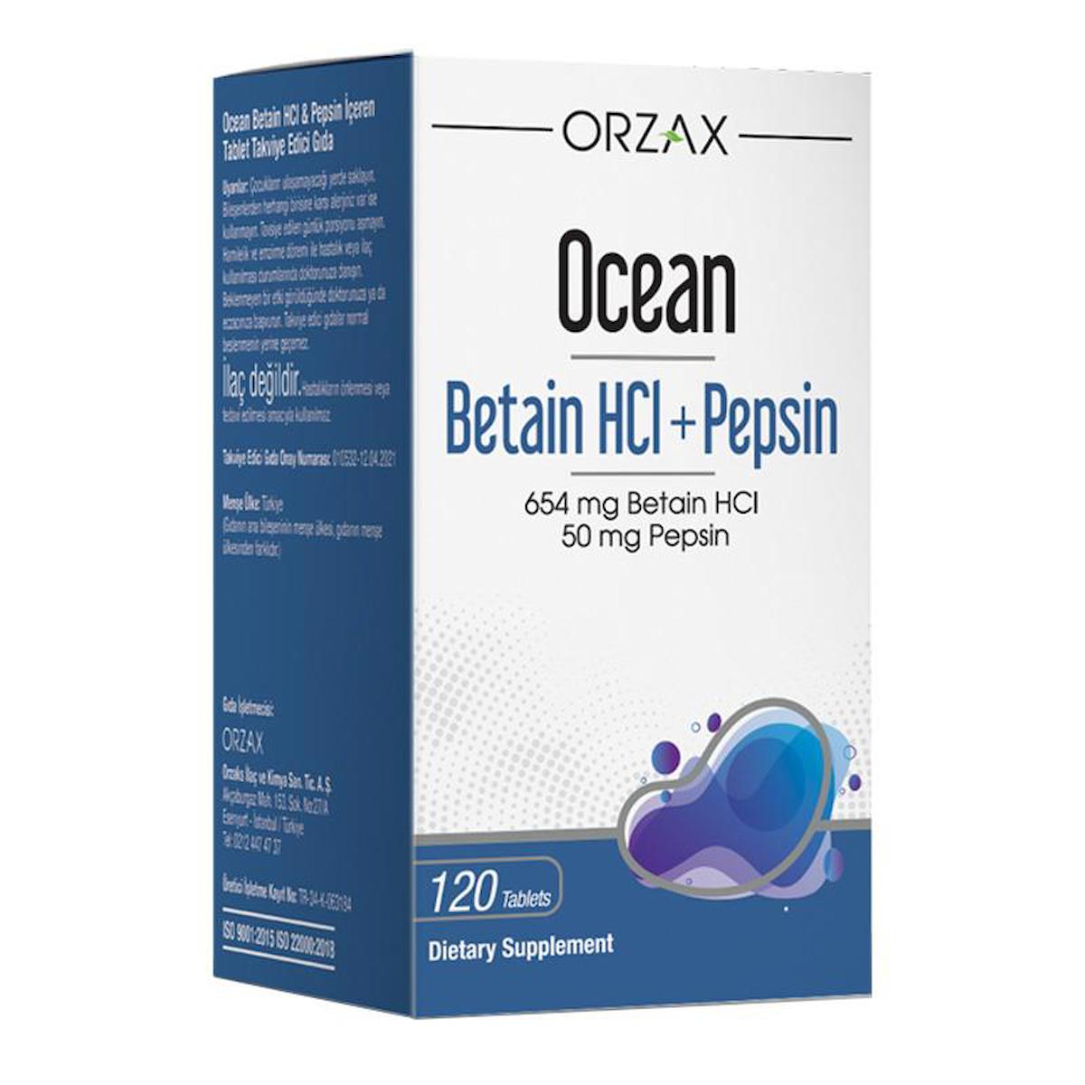 Ocean Betain Hcı+ Sade Unisex Vitamin 120 Tablet