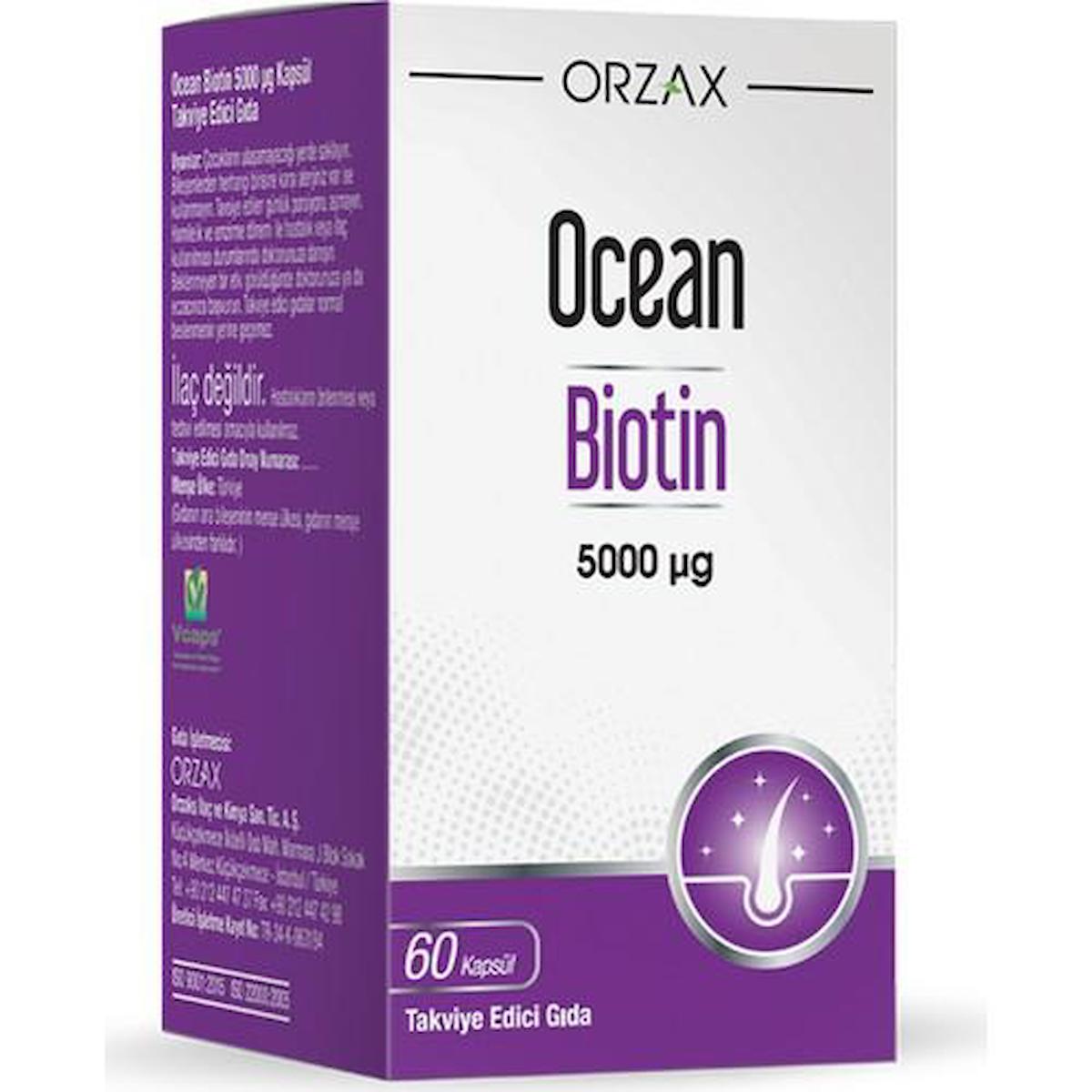 Ocean Biotin Aromasız Unisex Vitamin 60 Tablet