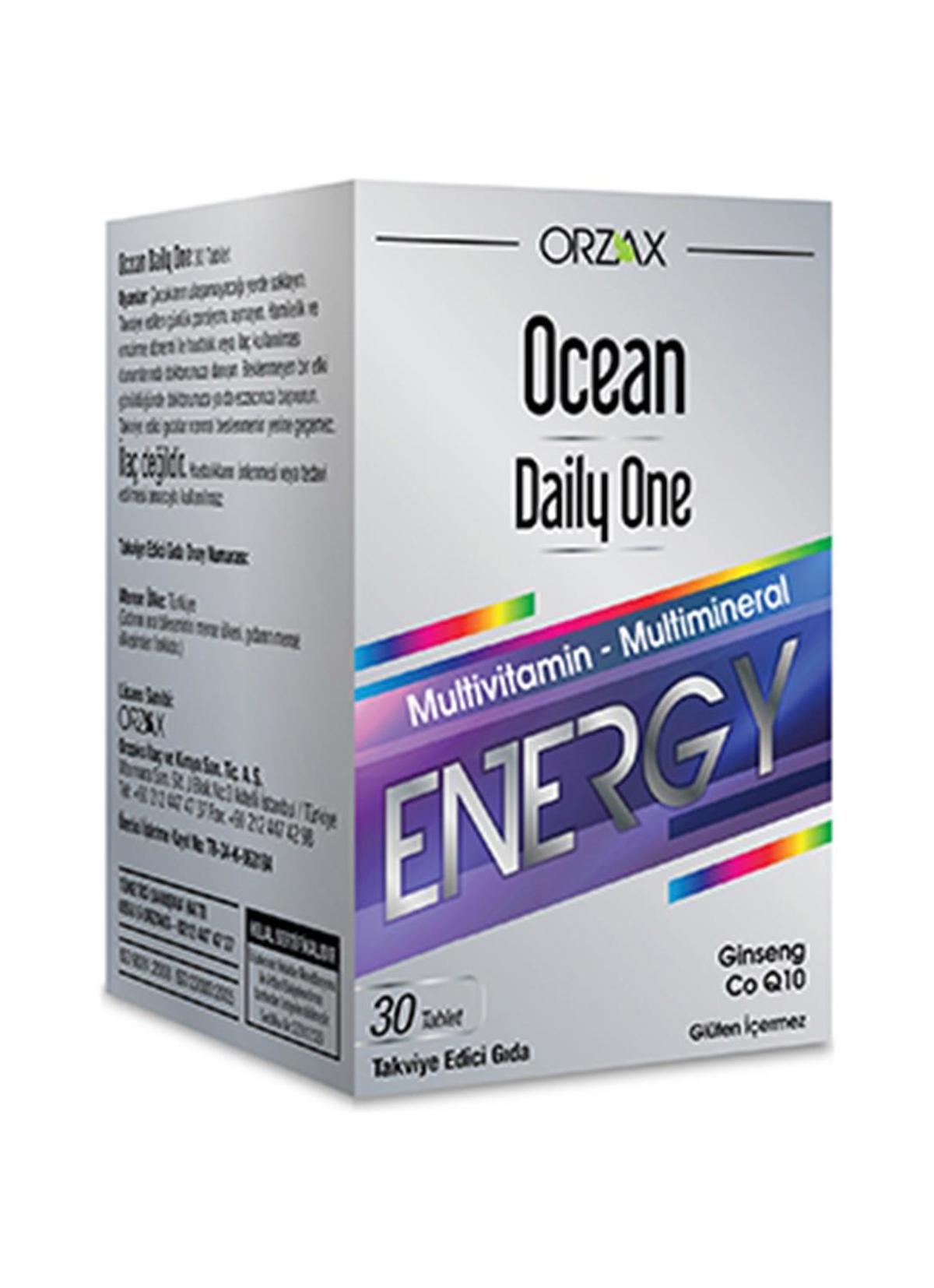 Ocean Orzax Daily One Energy Aromasız Unisex Vitamin 30 Tablet