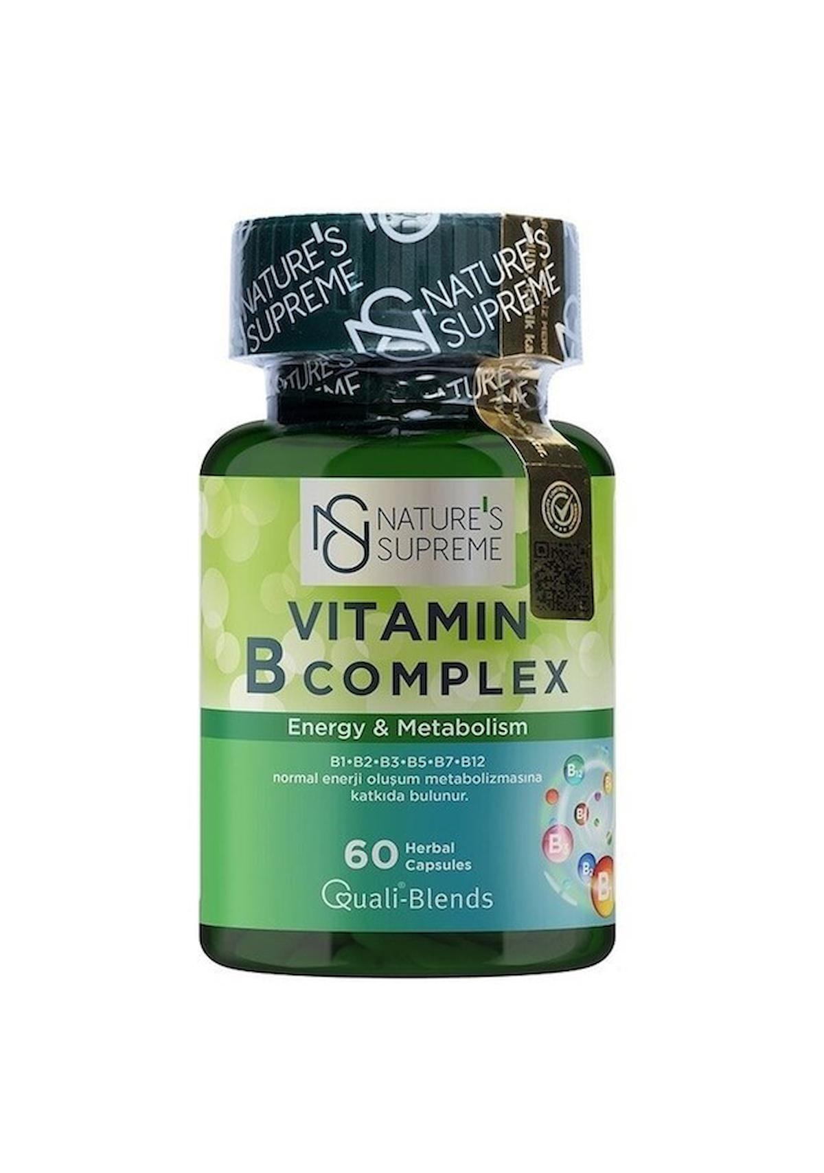 Nature'S Supreme Vitamin B Aromasız Unisex 60 Kapsül