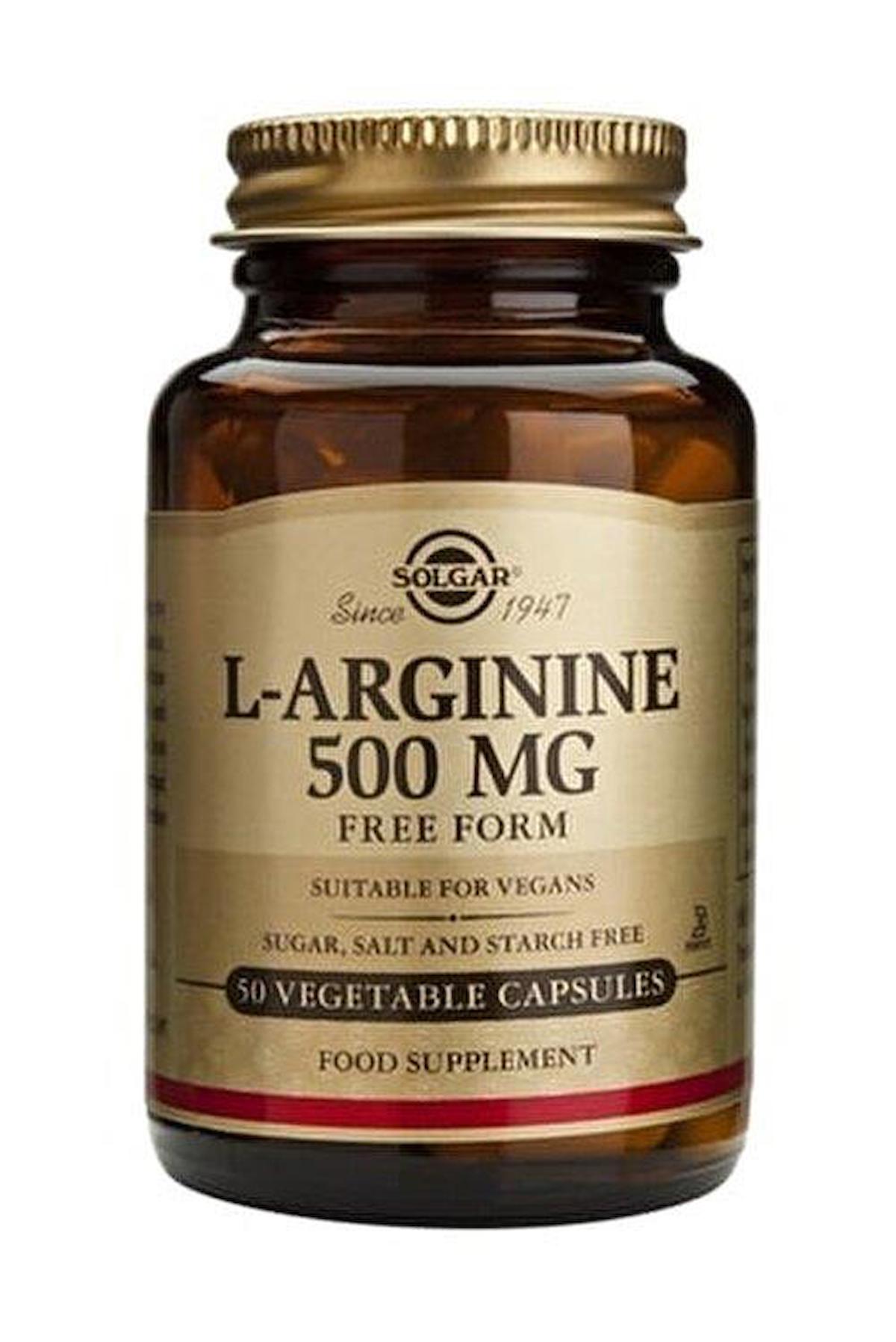 Solgar L-Arginine Sade Unisex Vitamin 50 Kapsül