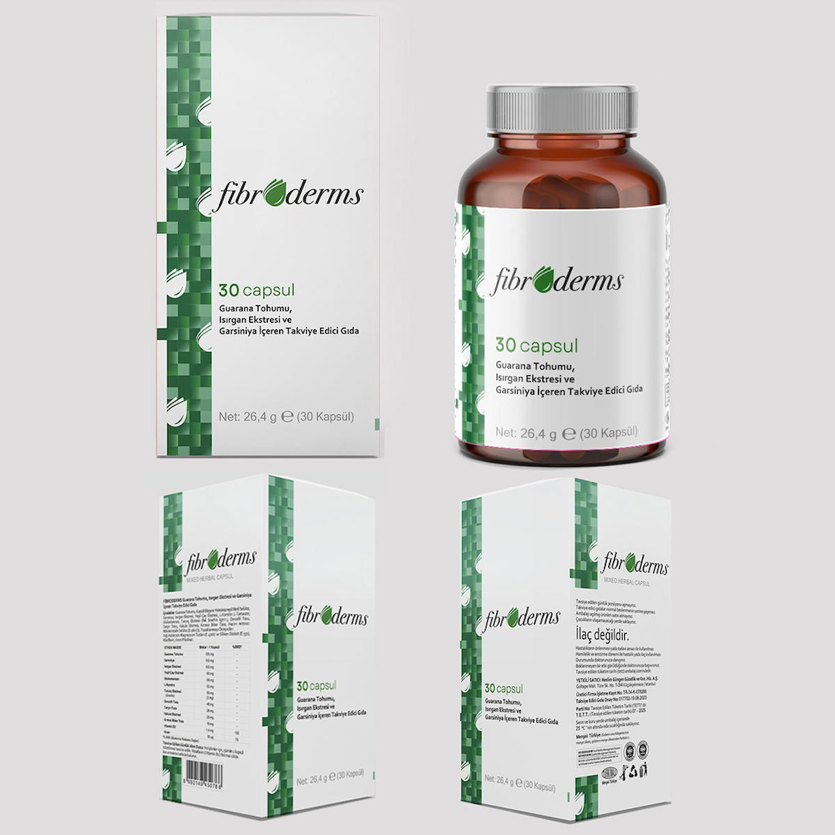 Fibroderms Guarana Tohumu Aromasız Unisex Vitamin 30 Kapsül
