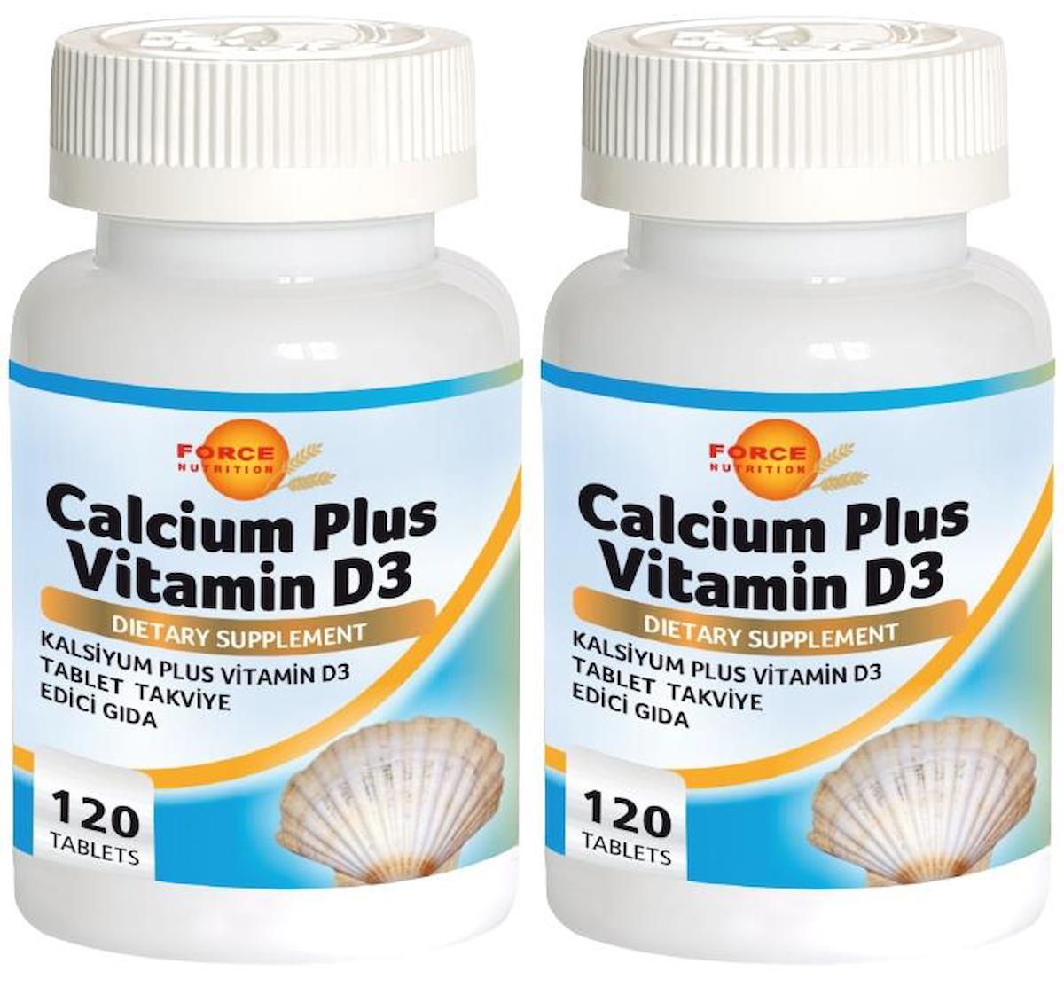 Force Nutrition Calcium Plus Aromasız Unisex Vitamin 2x120 Tablet