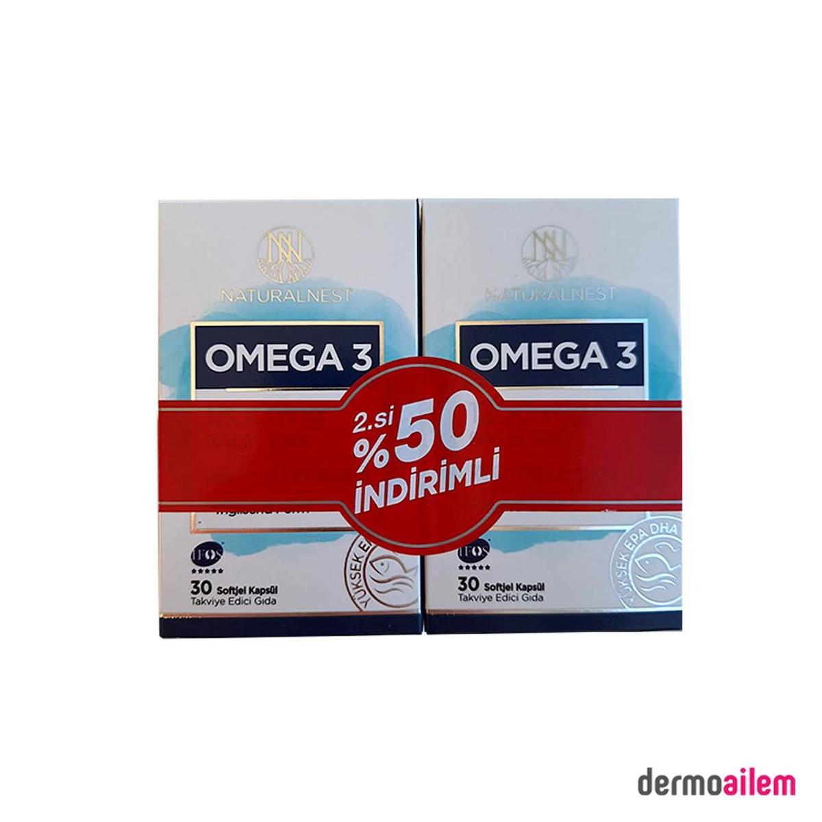 Naturalnest Omega 3 Aromasız Unisex Vitamin 2x30 Kapsül