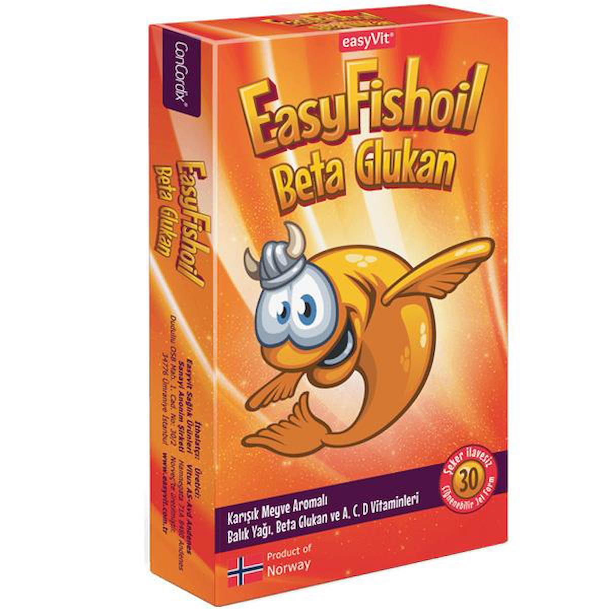 Easyvit Fishoil Beta Aromalı Çocuk - Yetişkin Vitamin 30 Tablet