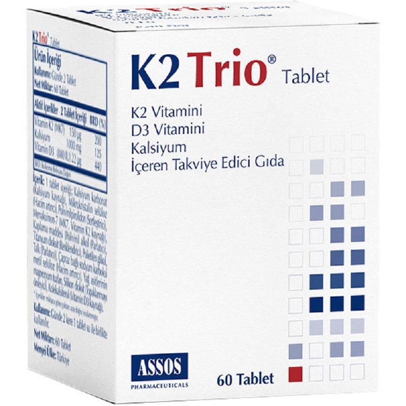 Assos K2 Trio Sade Unisex Vitamin 60 Tablet