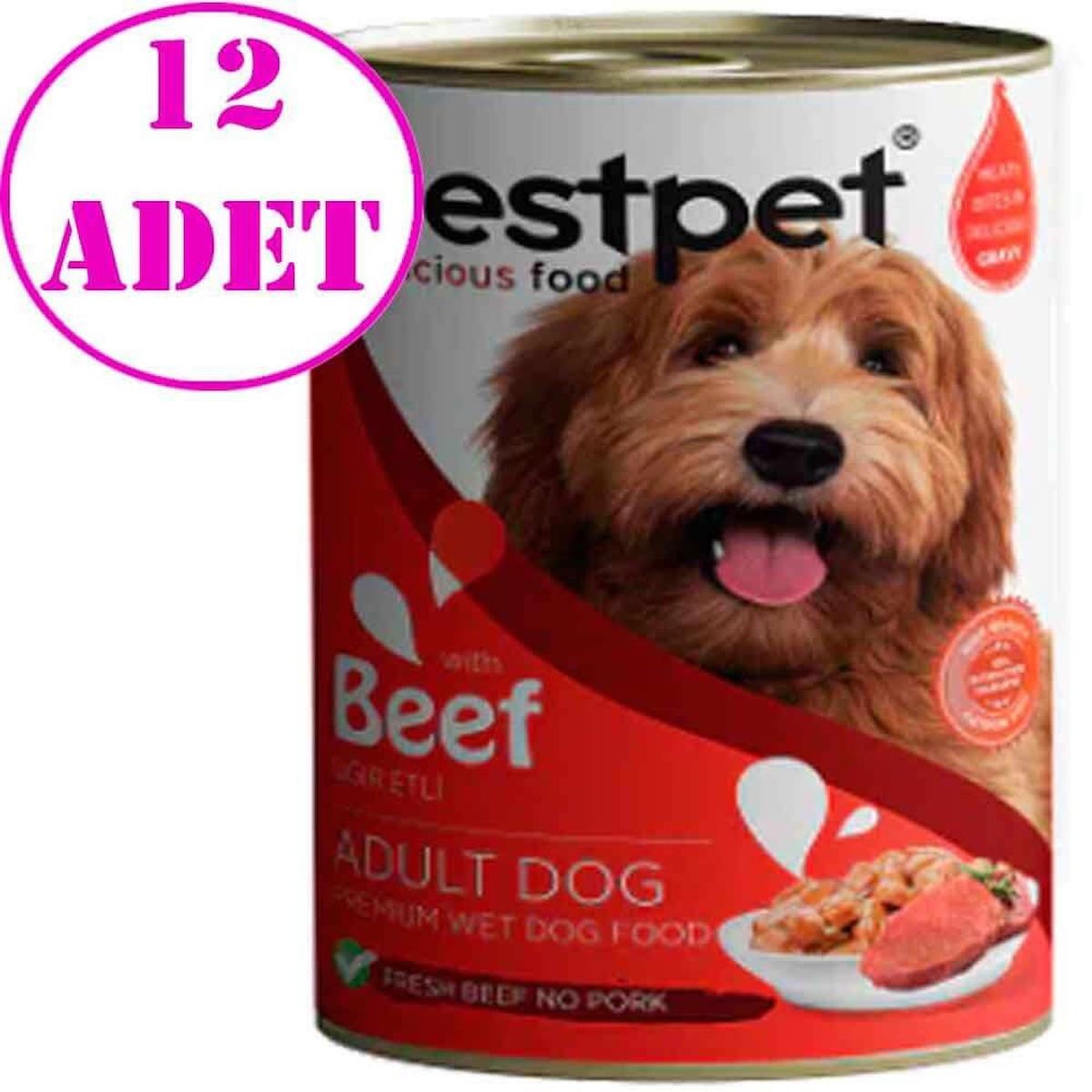 Bestpet Premium Wet Dog Food Sığır Etli Yetişkin Yaş Köpek Maması 400 gr 12'li
