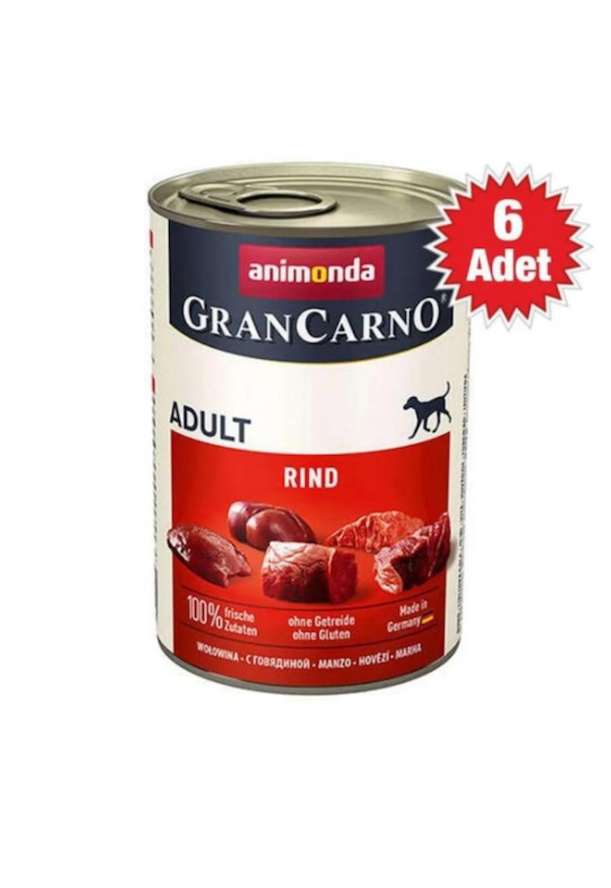 Animonda Gran Carno Sığır Etli Yetişkin Yaş Köpek Maması 400 gr 6'lı