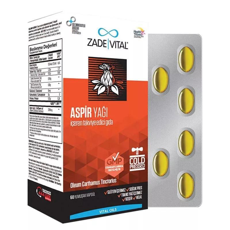 Zade Vital Aspir Yağı Aromalı Yetişkin Bitkisel Besin Desteği 60 Kapsül