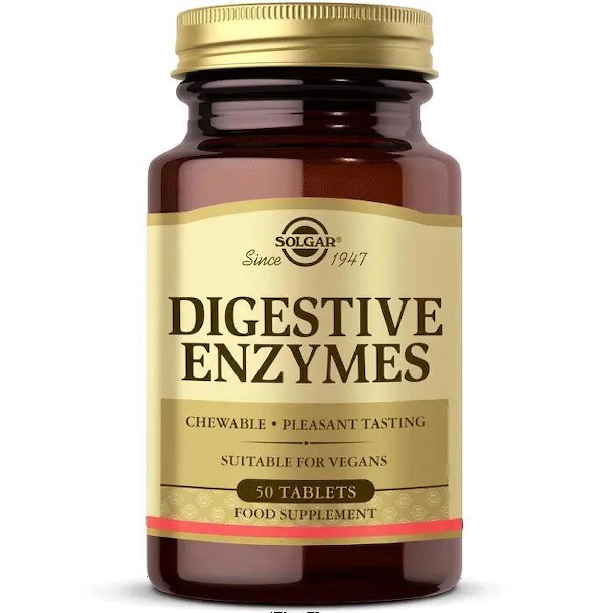 Solgar Digestive Enzymes Aromasız Yetişkin Bitkisel Besin Desteği 50 Tablet