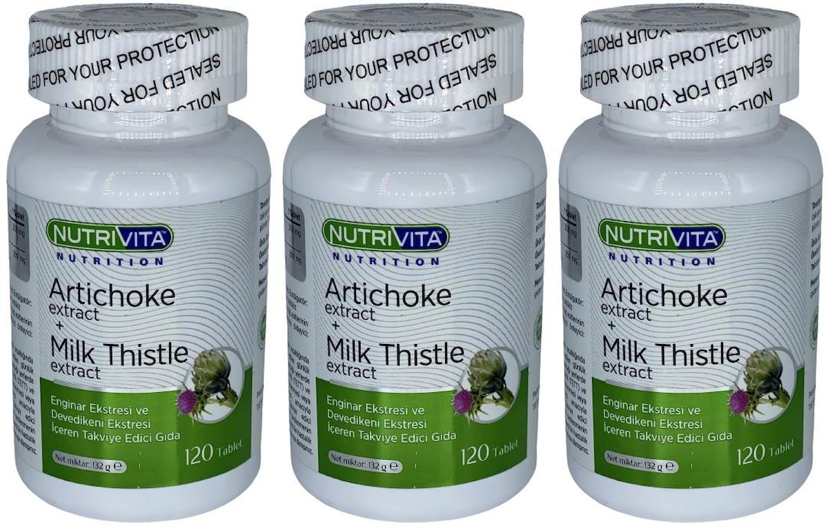 Nutrivita Nutrition Artichoke Aromasız Yetişkin Bitkisel Besin Desteği 3x120 Tablet