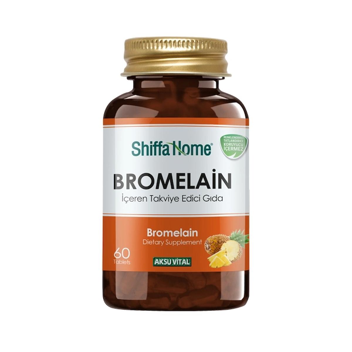 Shiffa Home Bromelain Aromasız Yetişkin Bitkisel Besin Desteği 60 Kapsül